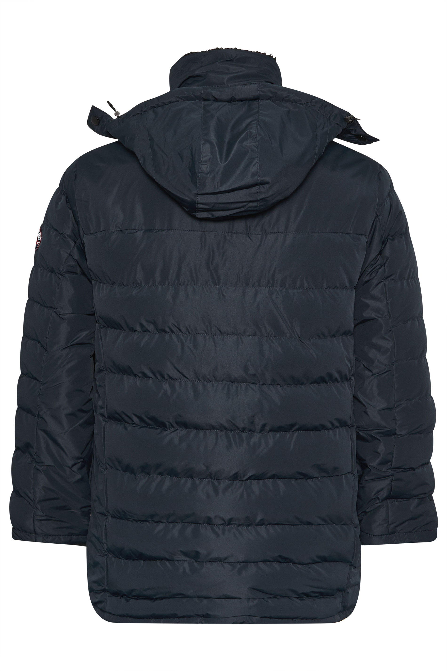 D555 Big & Tall Navy Blue Sherpa Lined Puffer Jacket | BadRhino 5