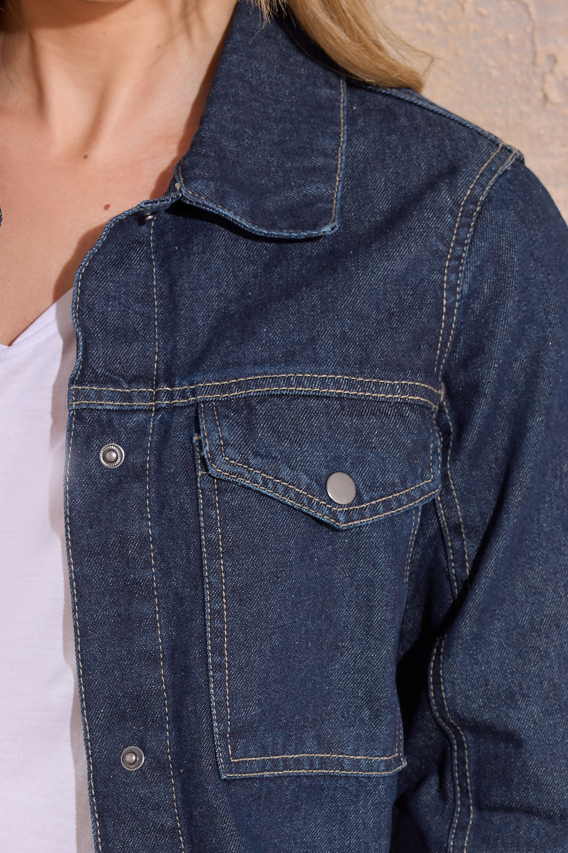 LTS Tall Indigo Blue Denim Bomber Jacket | Long Tall Sally 5