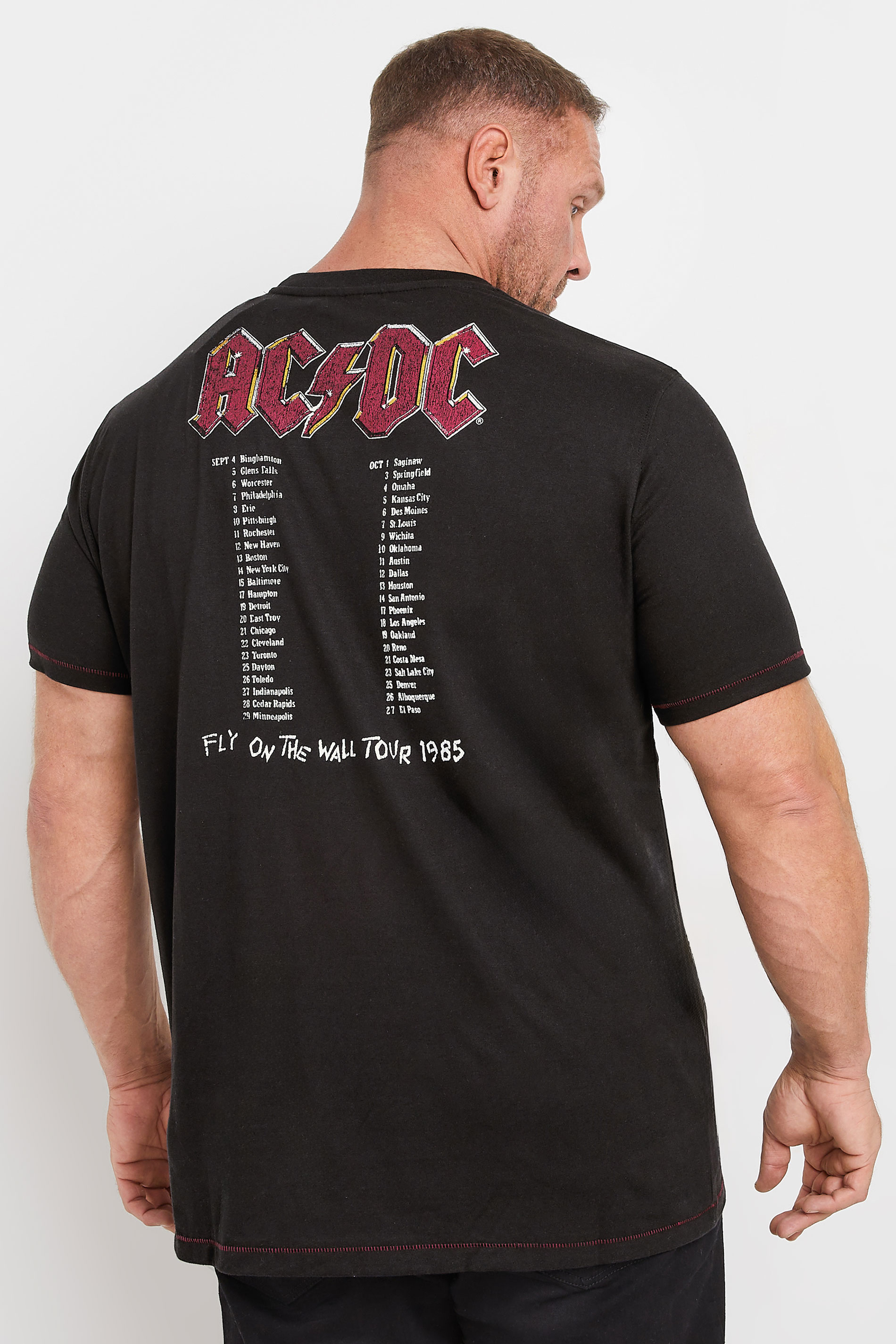 D555 Big & Tall Black 'ACDC' Logo Graphic T-Shirt | BadRhino 3