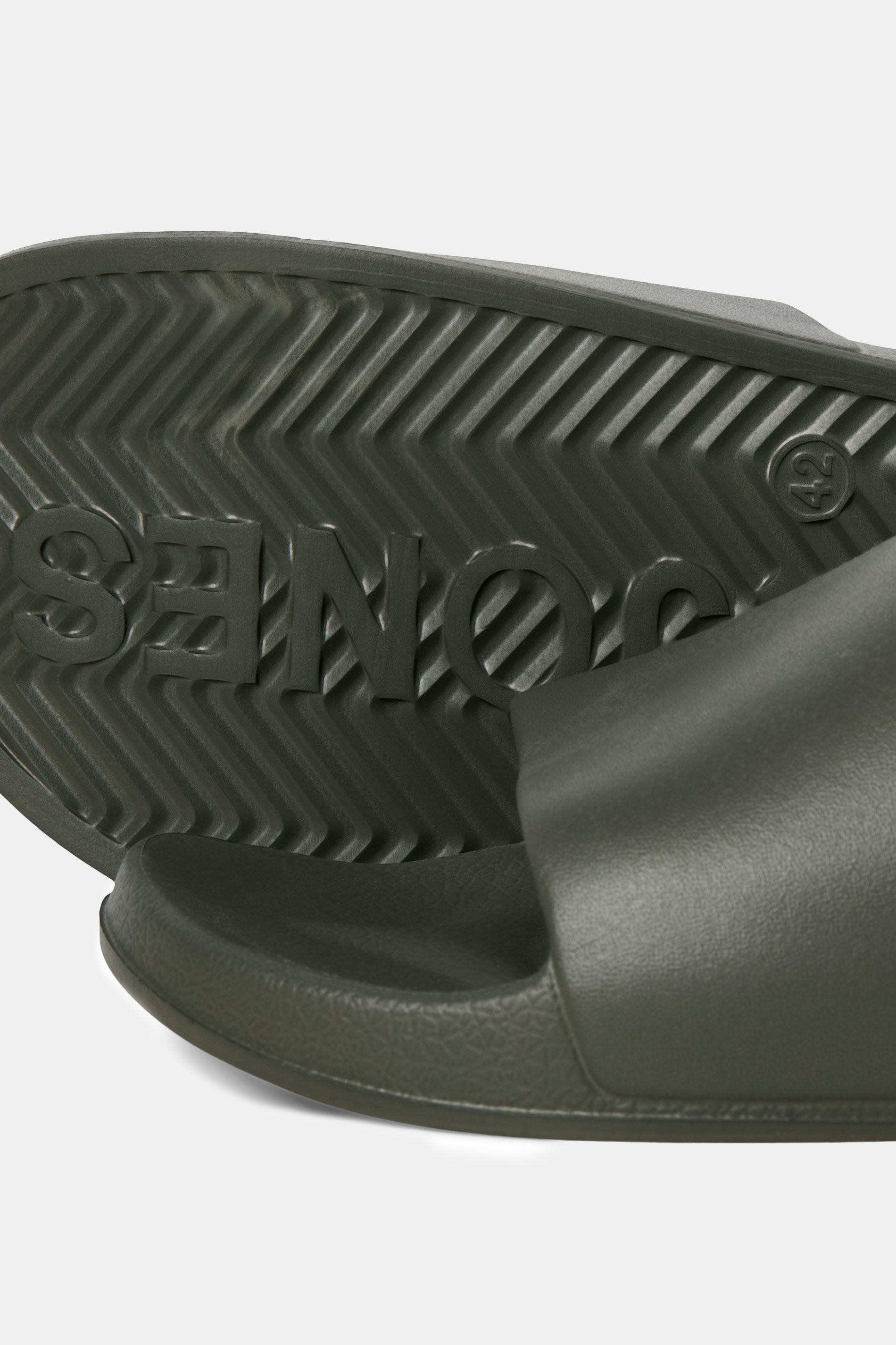JACK & JONES Big & Tall Olive Green Moulded Sliders | BadRhino 3