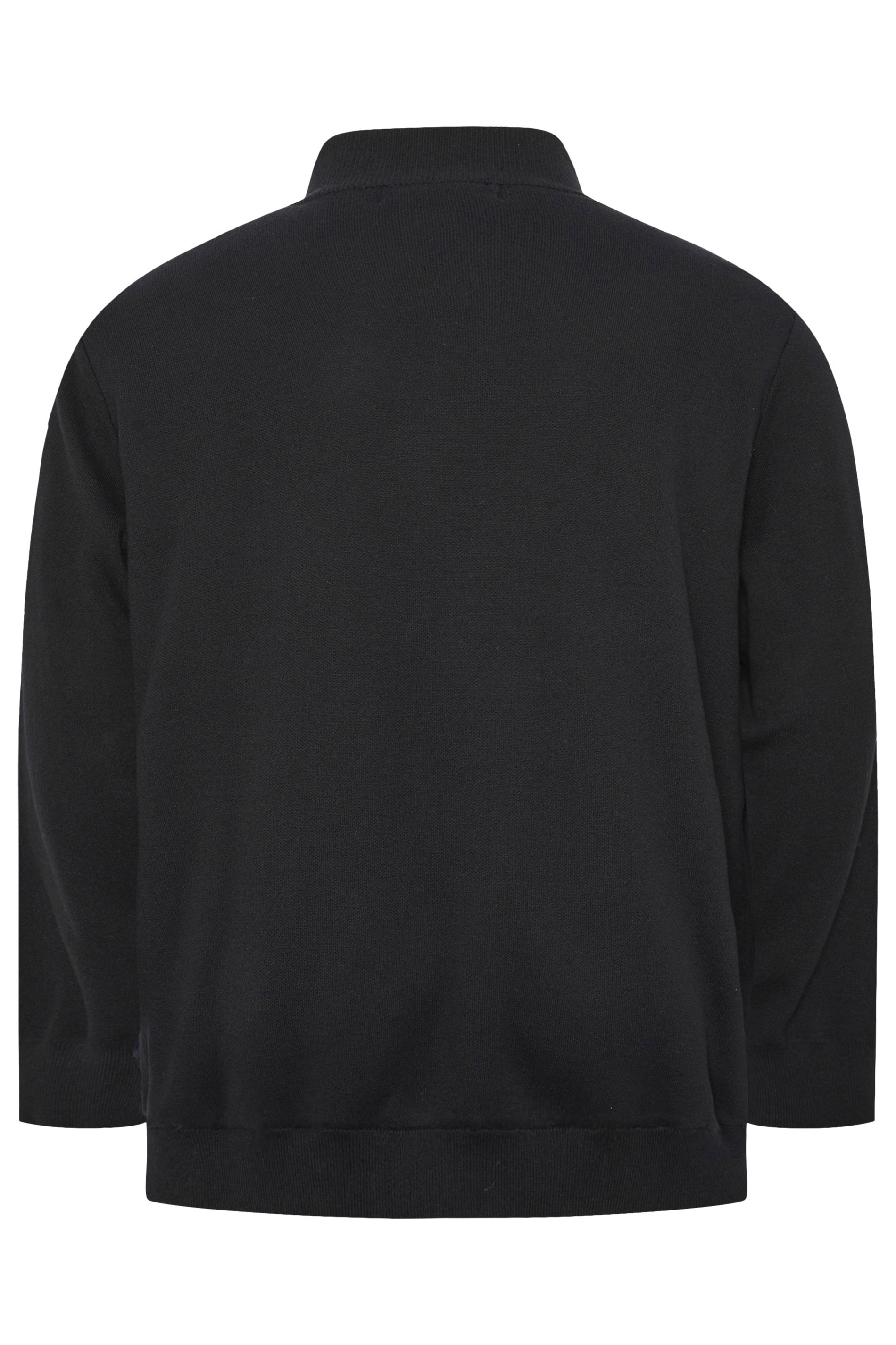 BadRhino Big & Tall Black Knitted Borg Zip Up | BadRhino 7