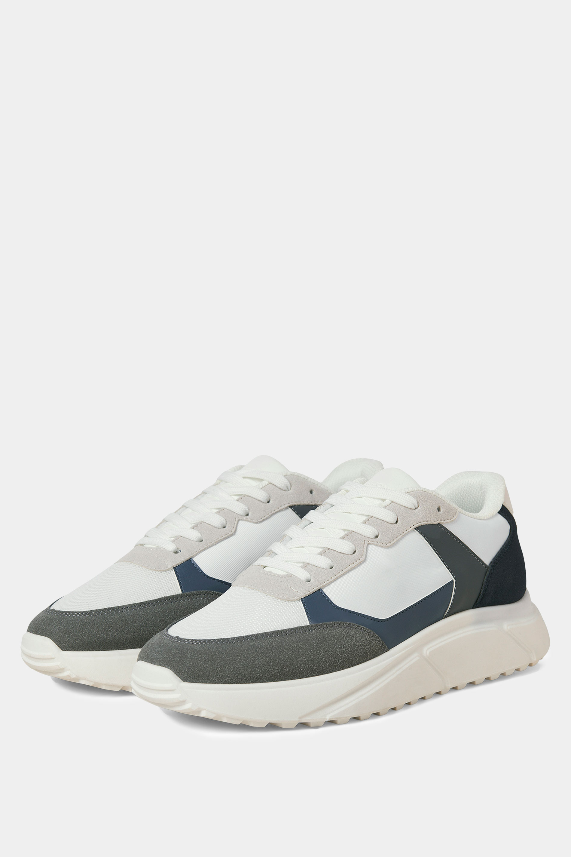 JACK & JONES White PU Runner Trainers | BadRhino 2