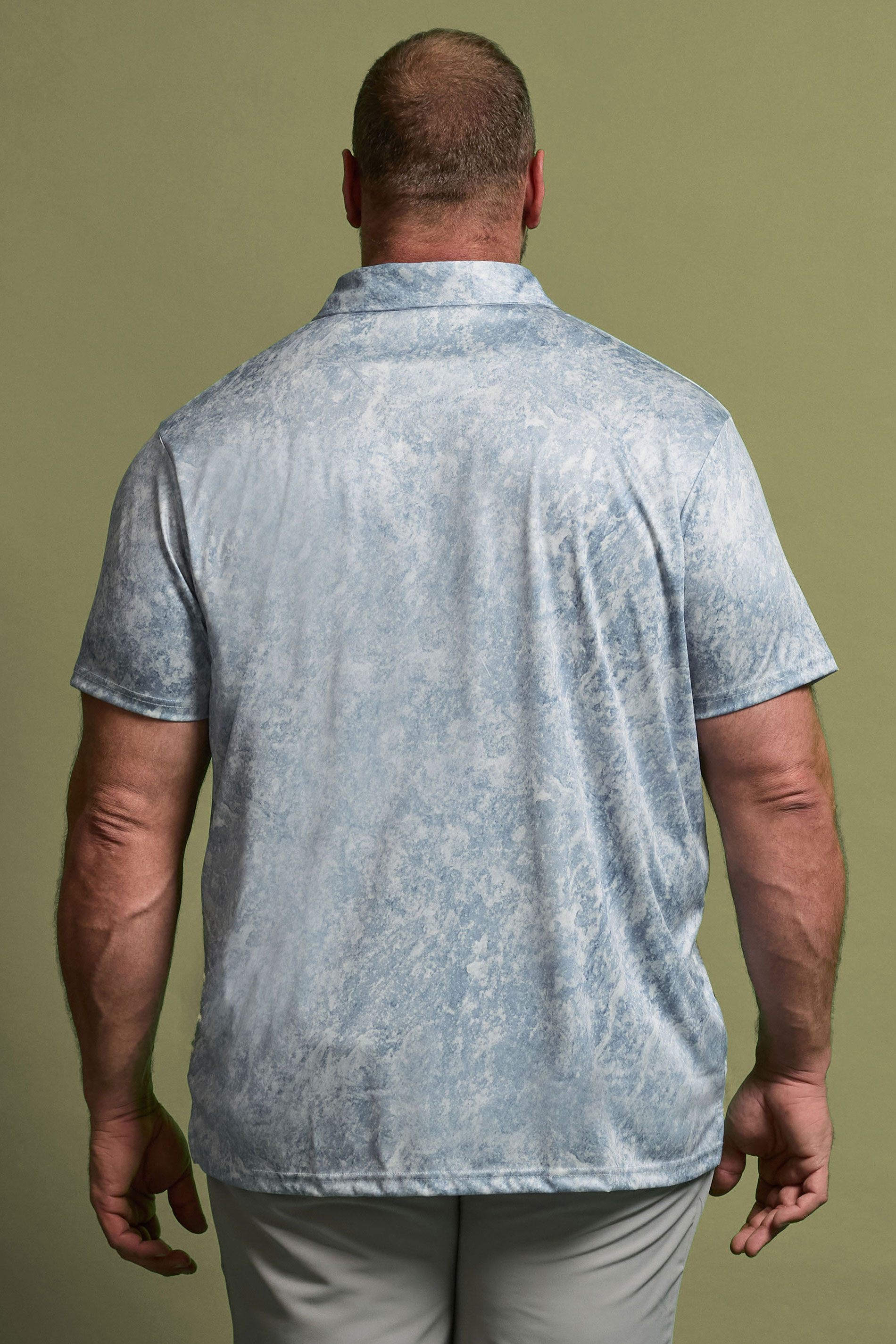 BadRhino Golf Big & Tall Grey Marble Print Polo Shirt | BadRhino 3
