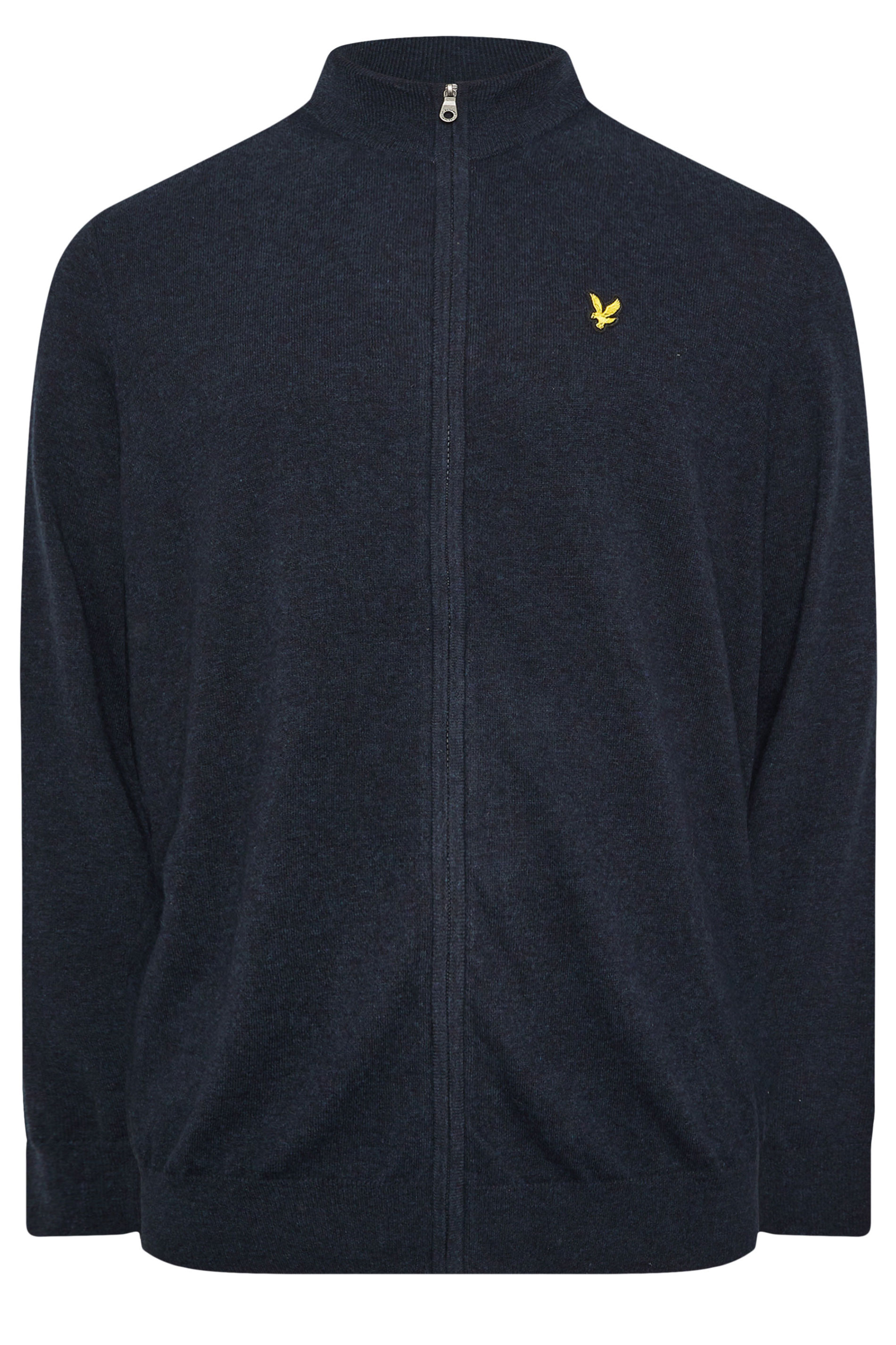 Lyle & Scott Big & Tall Navy Blue Lambswool Blend Quarter Zip Jumper | BadRhino 4