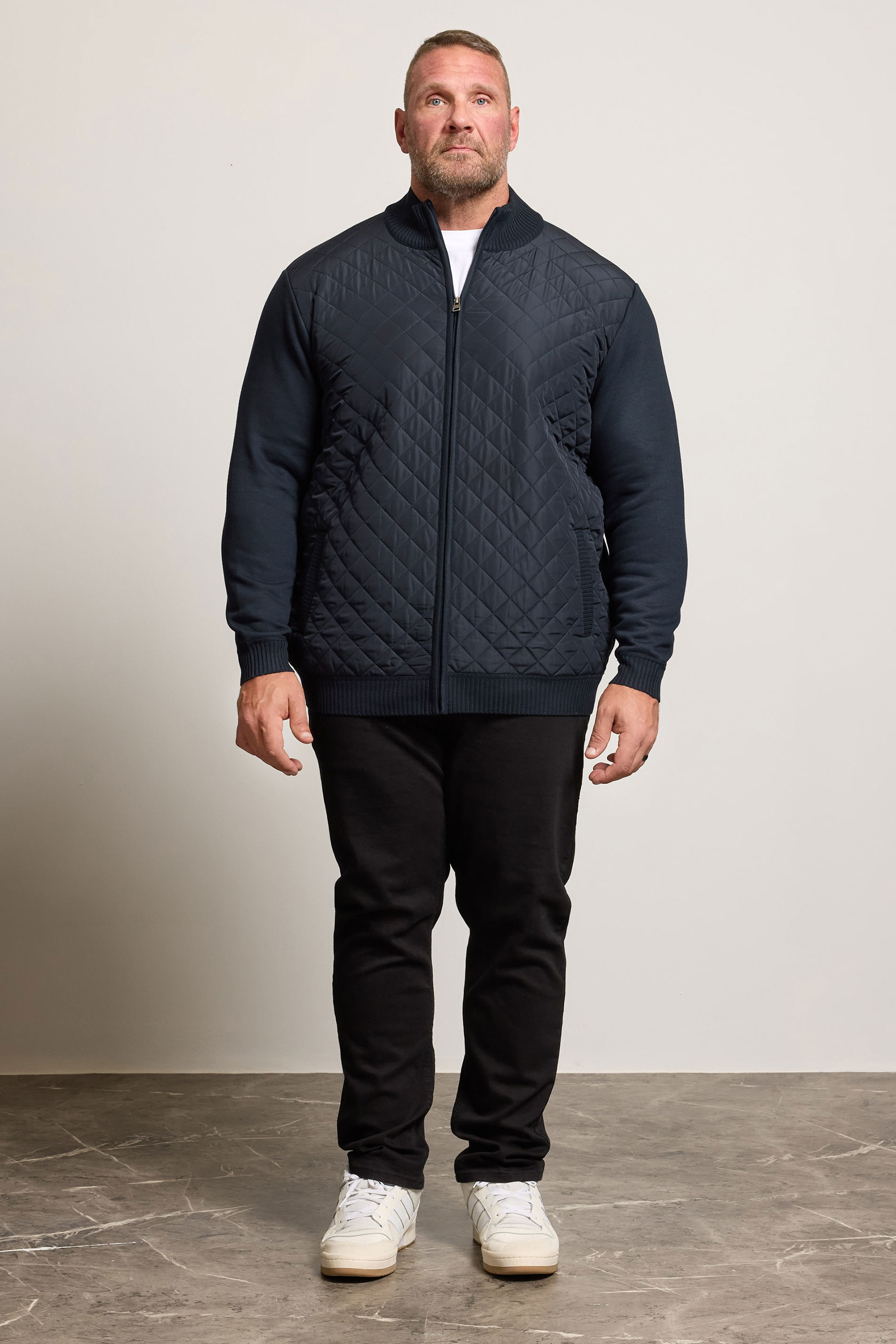 BadRhino Big & Tall Navy Blue Diamond Quilted Jacket 2