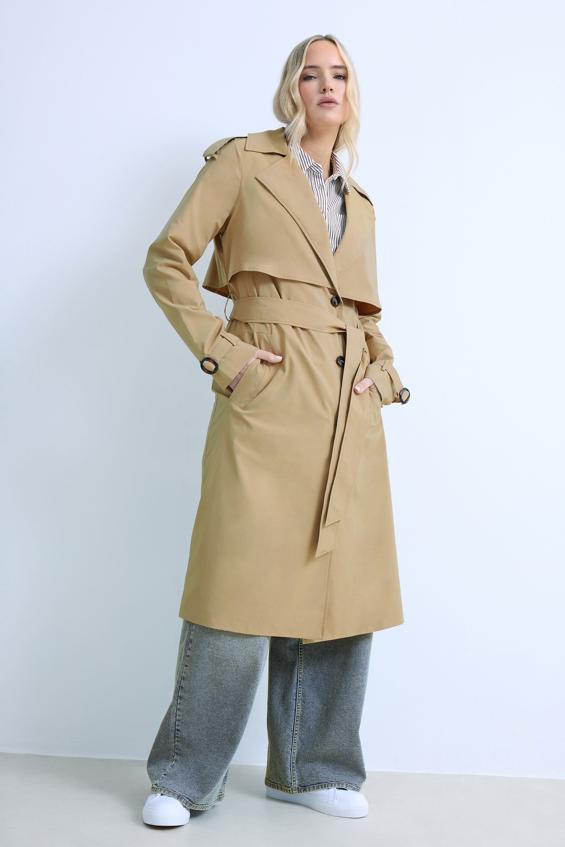 LTS Tall Women's Stone Brown Trench Coat | Long Tall Sally 1