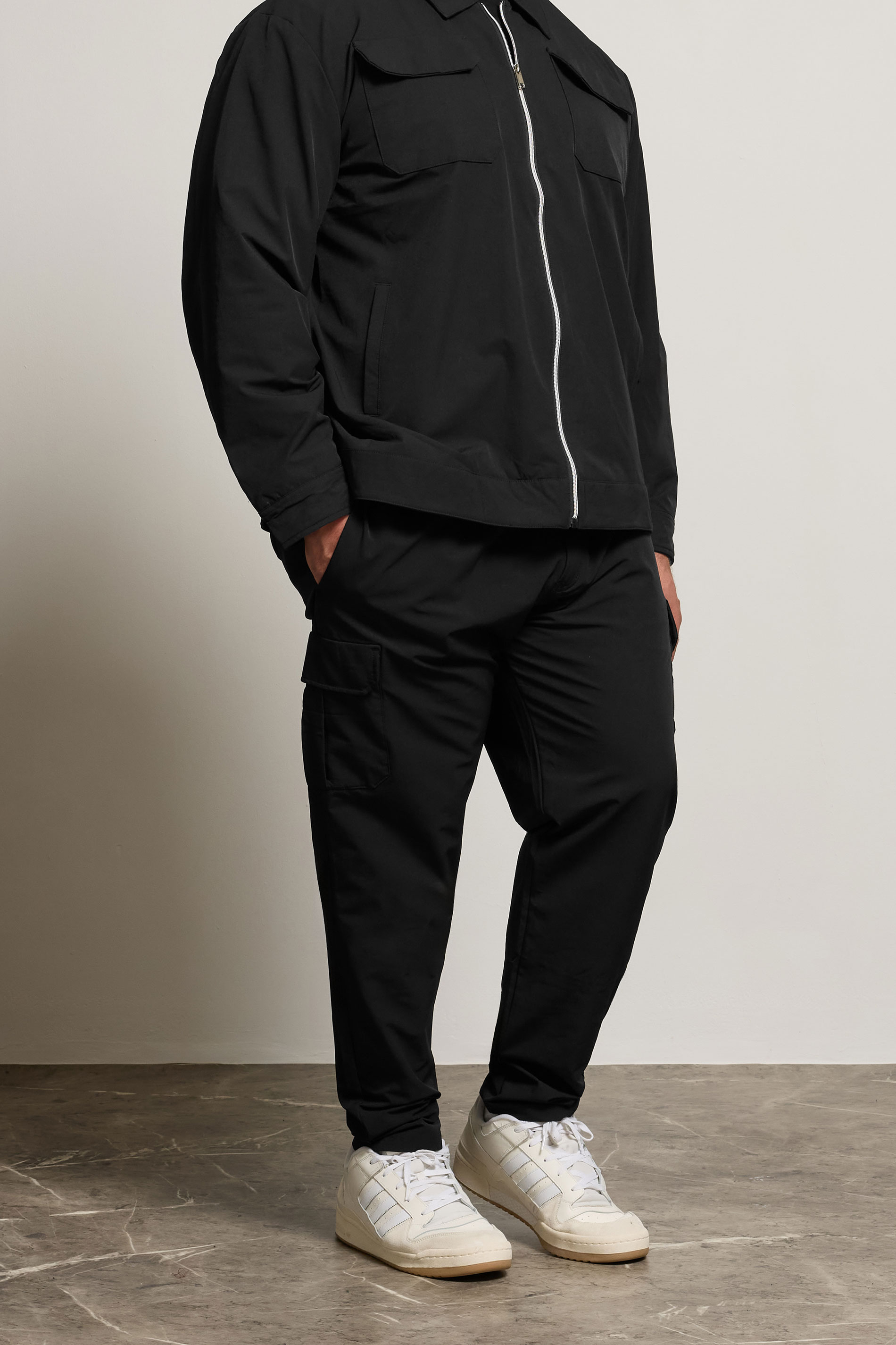 D555 Big & Tall Black Stretch Open Hem Joggers | BadRhino 1