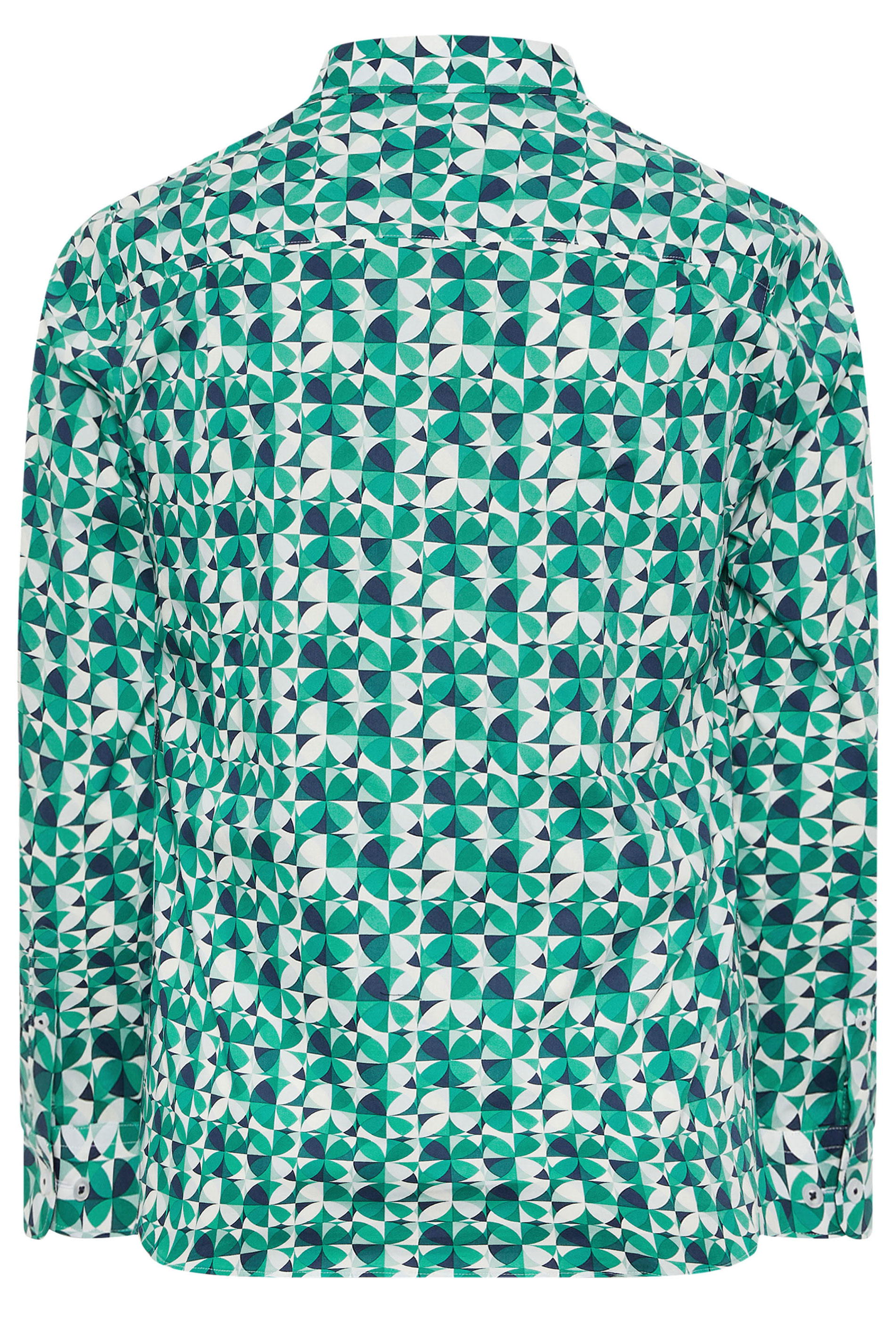 BadRhino Tailoring Big & Tall Green Premium Geometric Long Sleeve Shirt | BadRhino 9