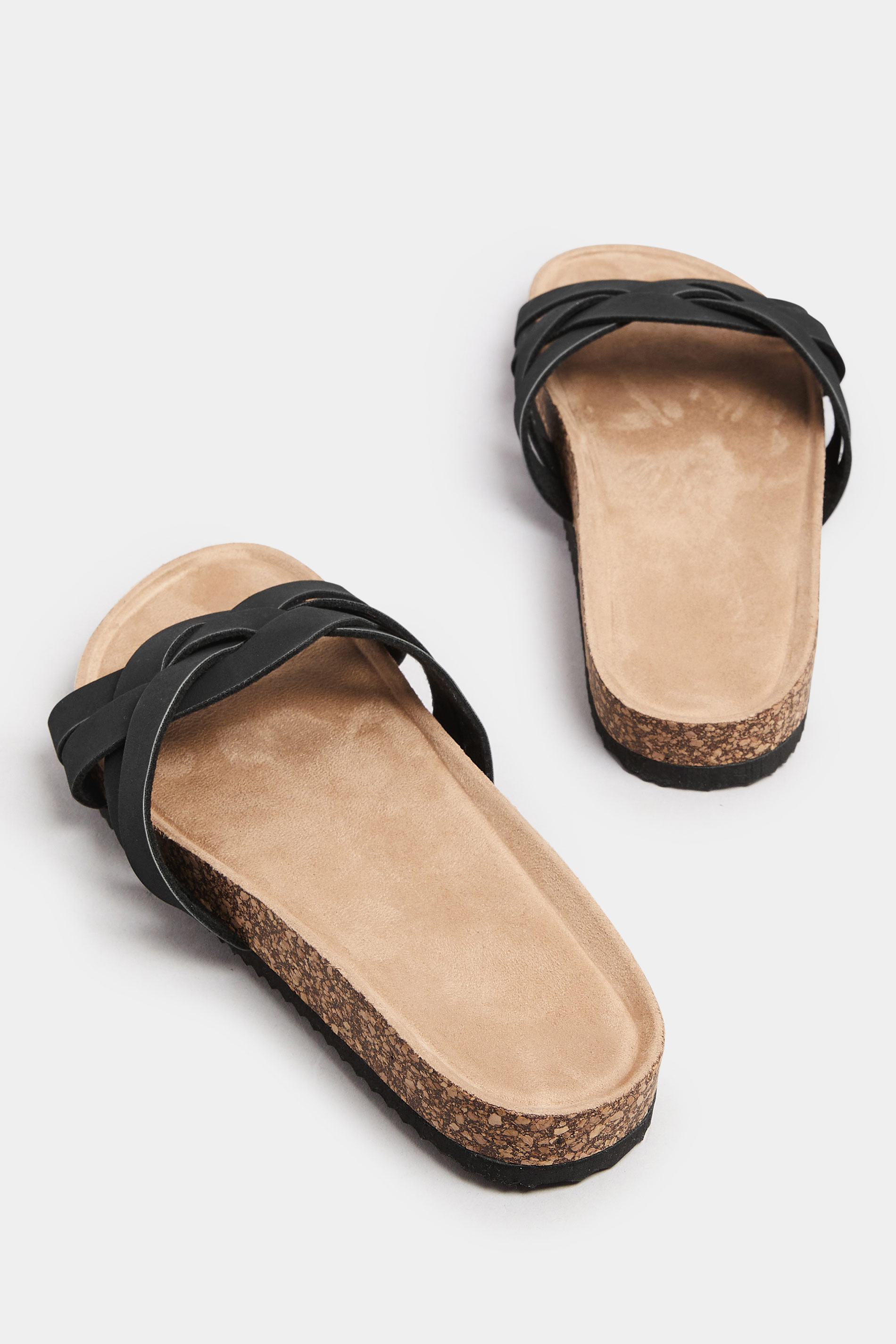 Black Woven Sandals In Extra Wide EEE Fit | Yours Clothing 4