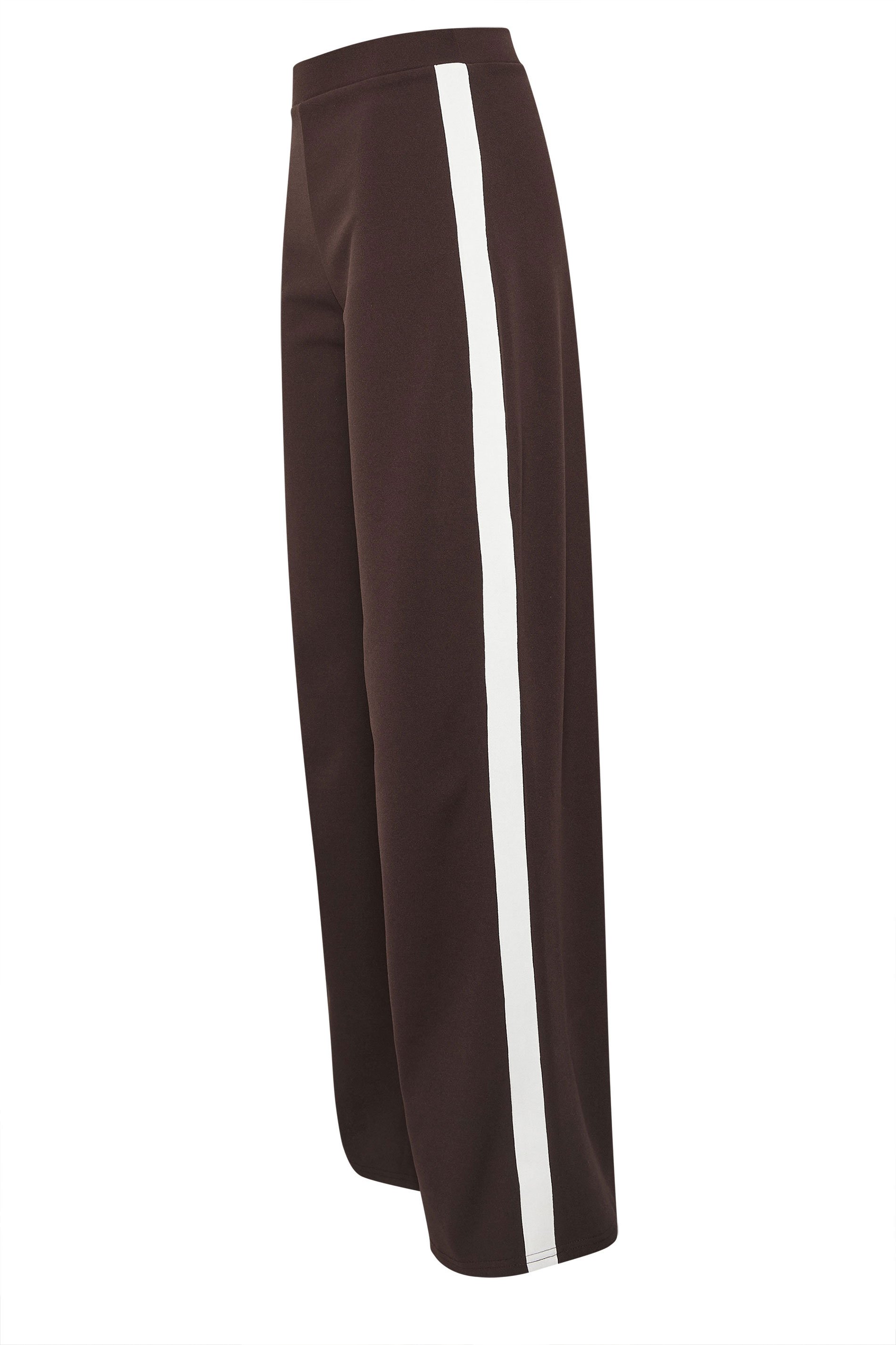 LTS Tall Brown Stripe Wide Leg Trousers | Long Tall Sally 2