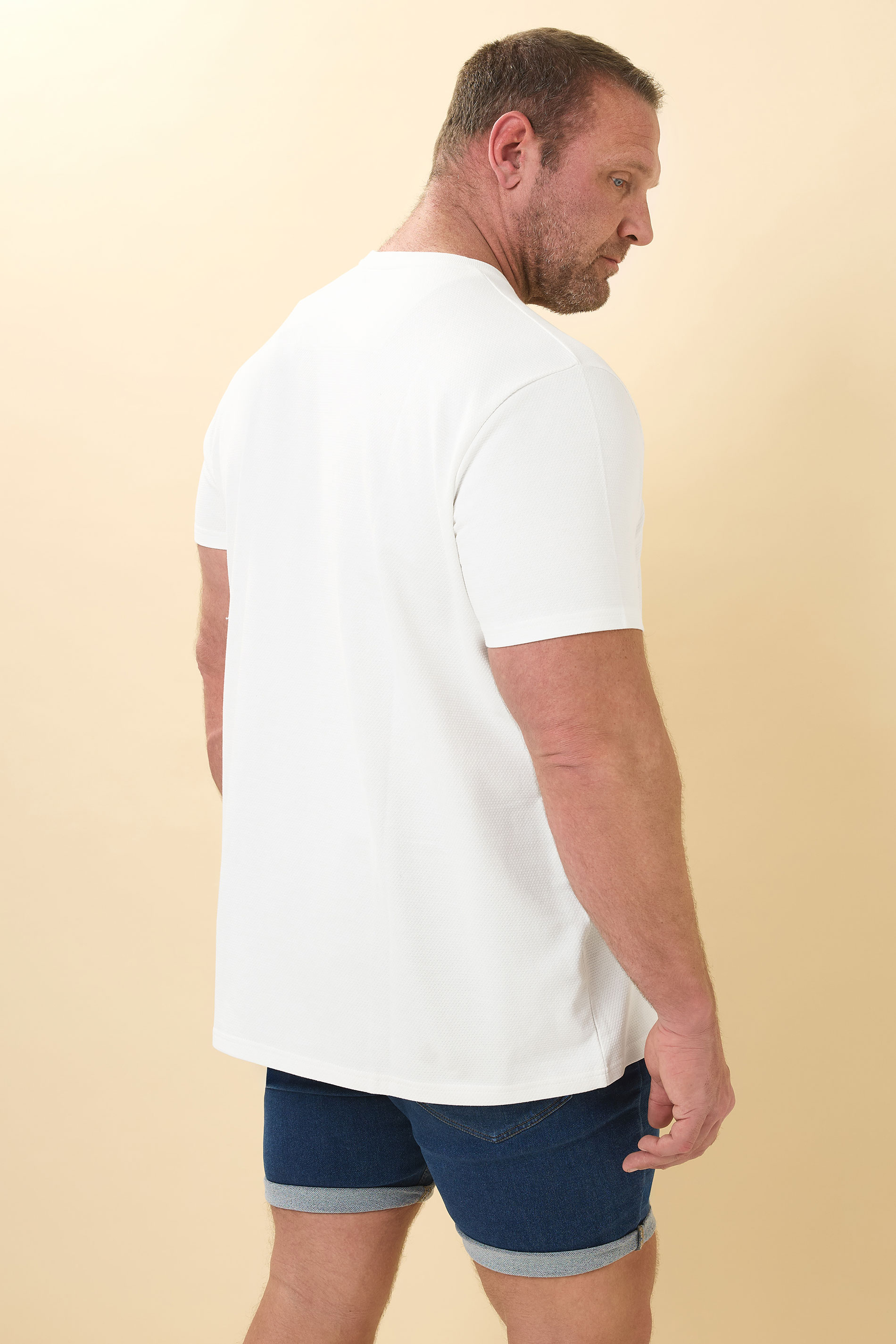 BadRhino Big & Tall White Textured T-Shirt | BadRhino 3