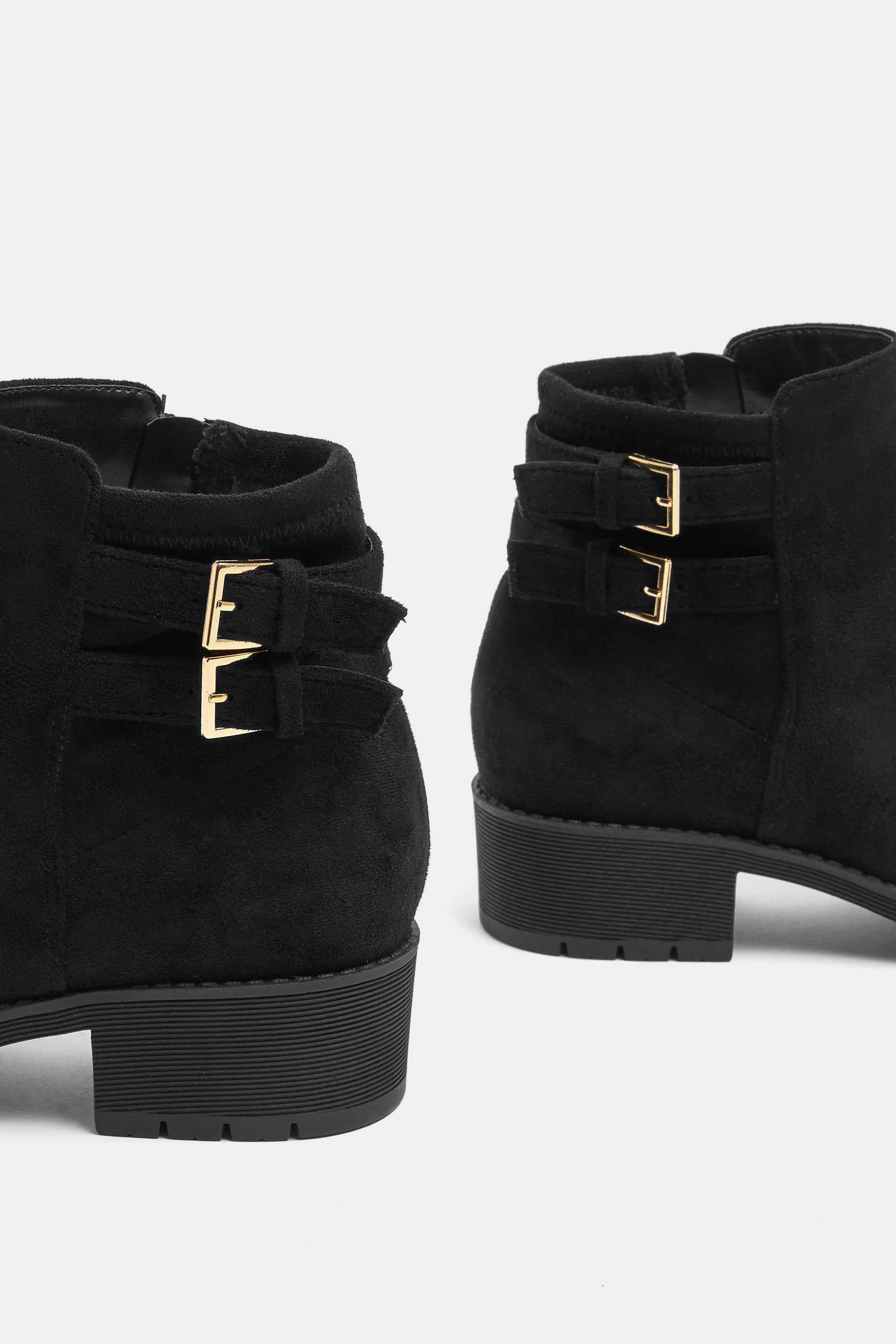 Black Double Buckle Chelsea Boots In Wide E Fit | Yours Clothing 5