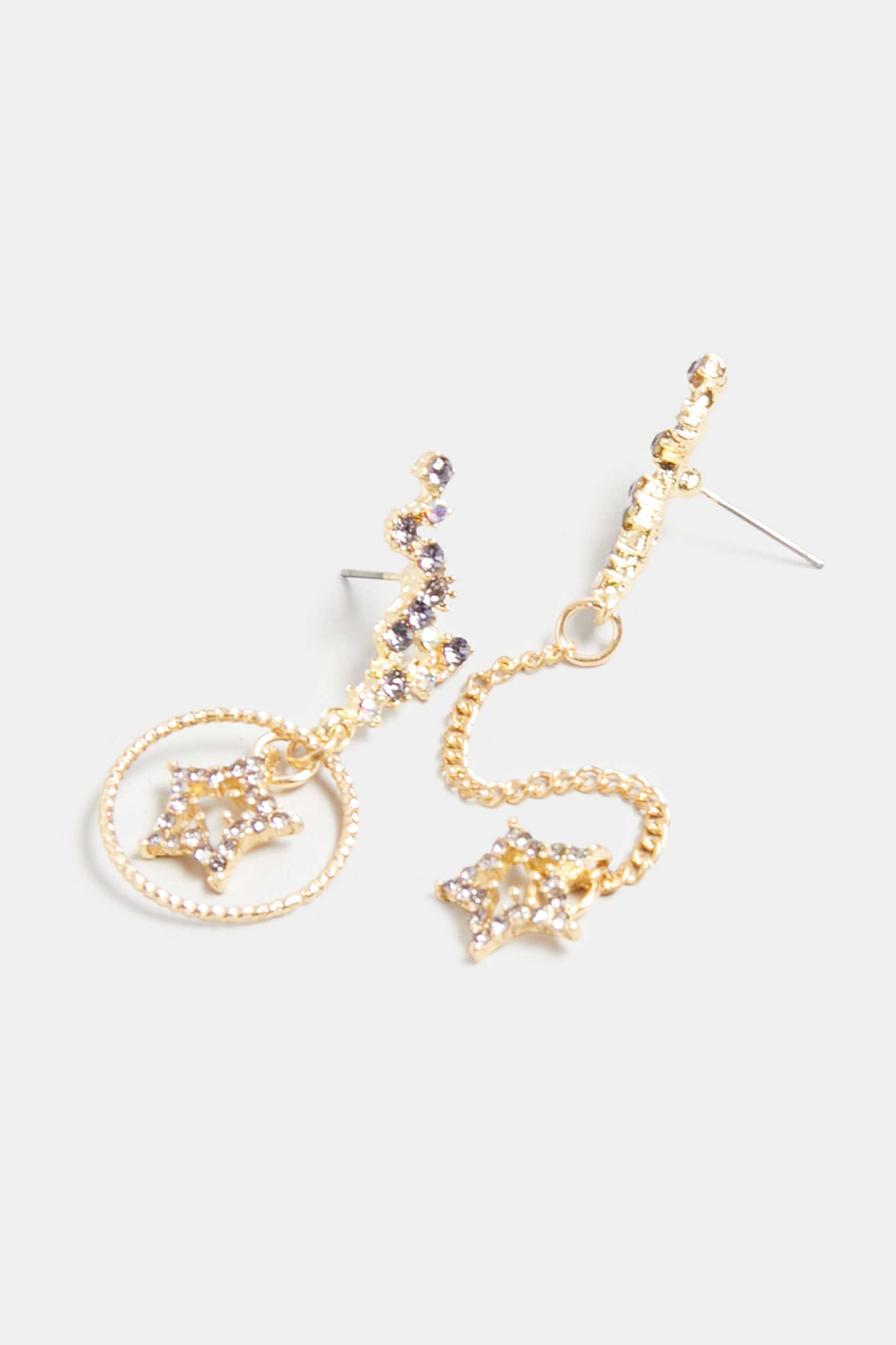 Gold Diamante Star Cluster Drop Earrings | Yours Clothing 3