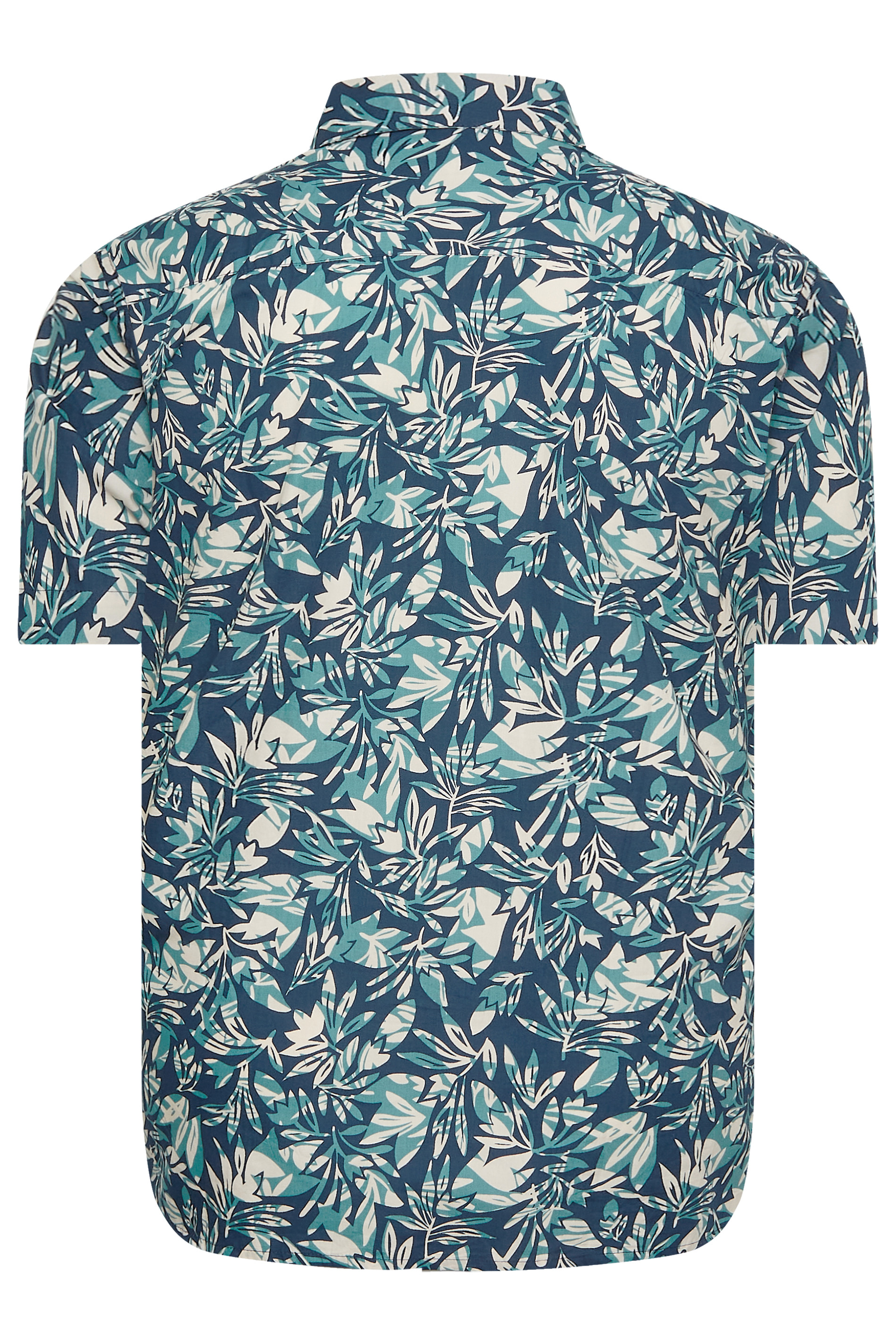 BadRhino Big & Tall Navy Leaf Print Shirt | BadRhino 4