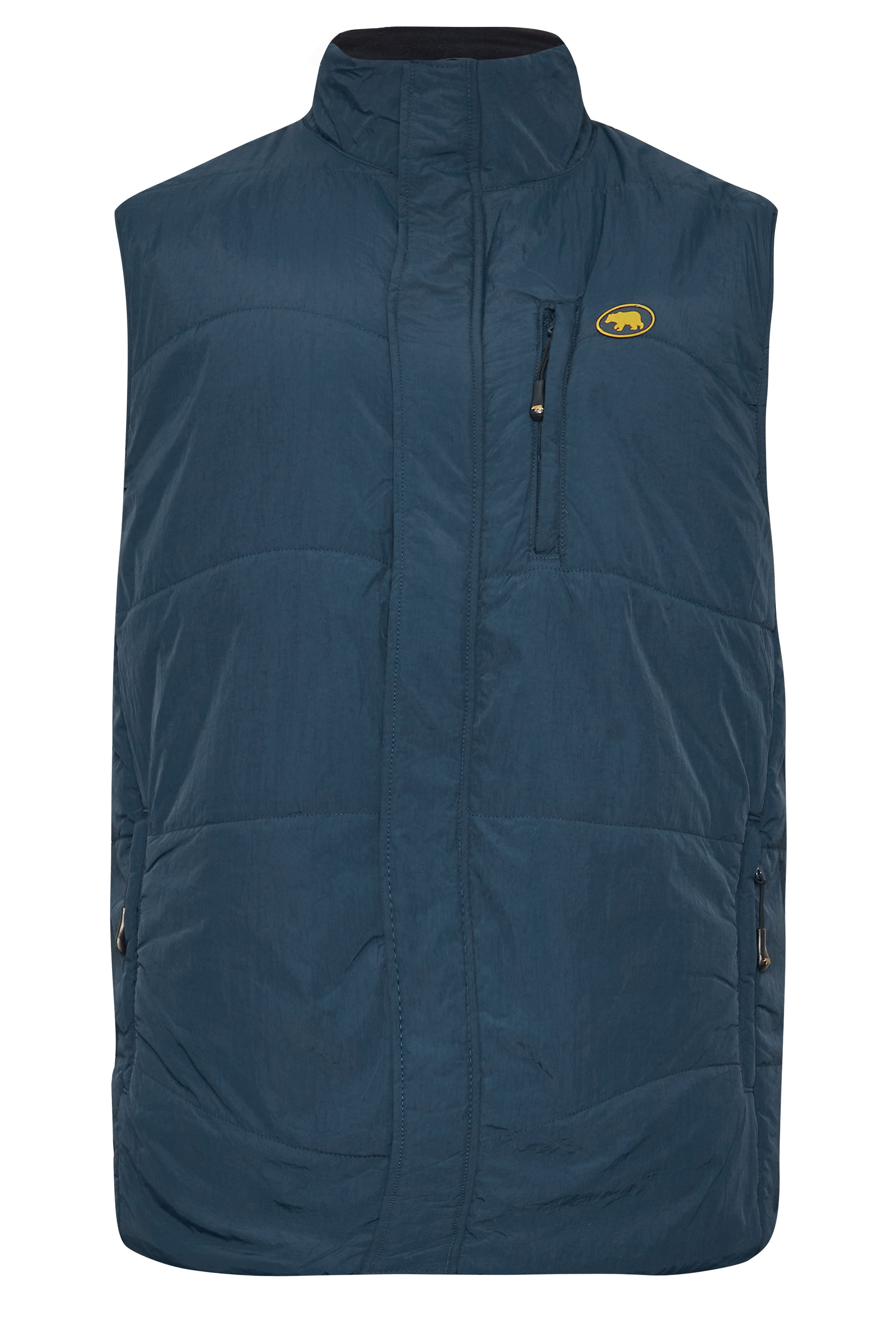 D555 Big & Tall Navy Zip Through Padded Gilet | BadRhino 4