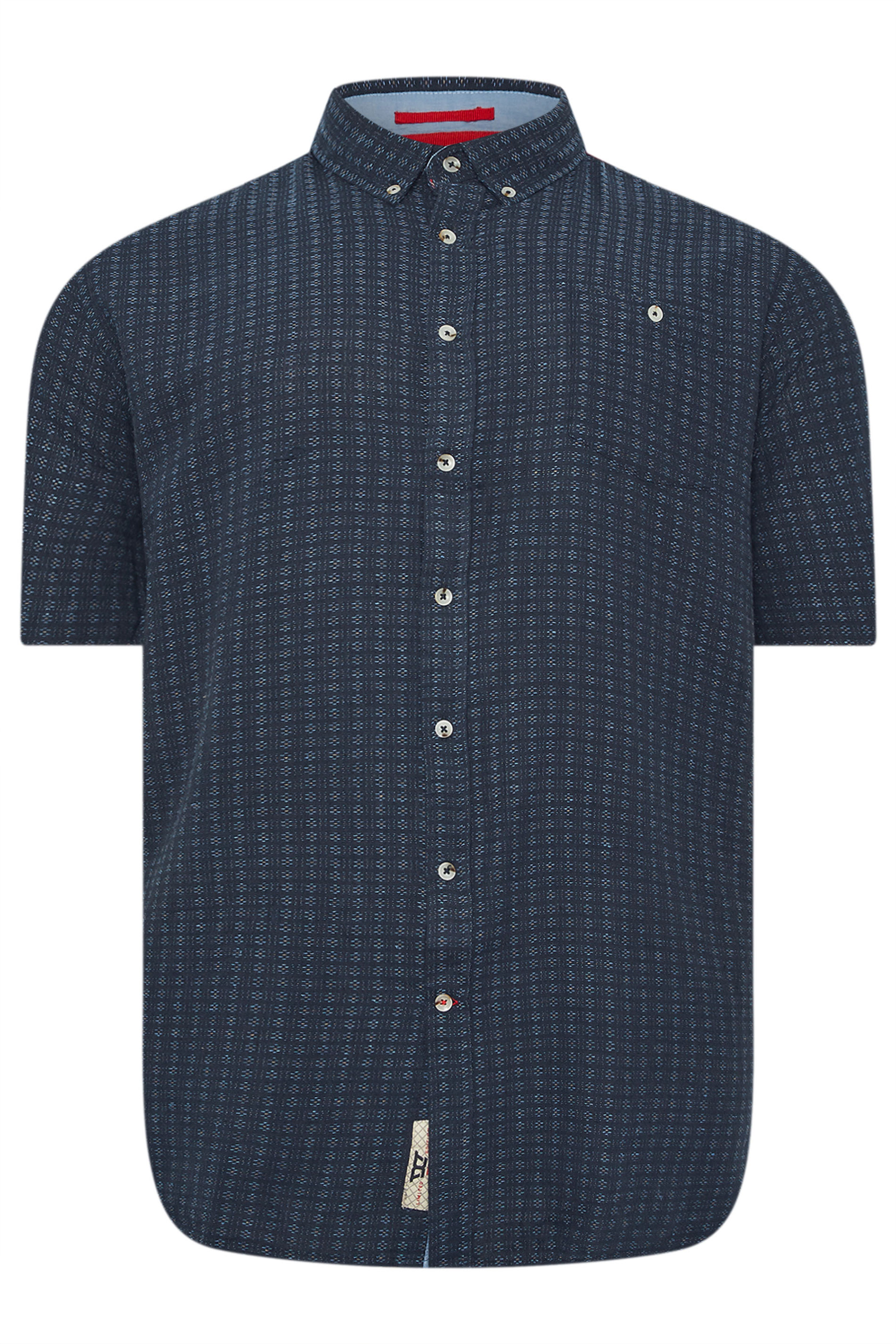 D555 Navy Blue Jacquard Linen Shirt | BadRhino 3
