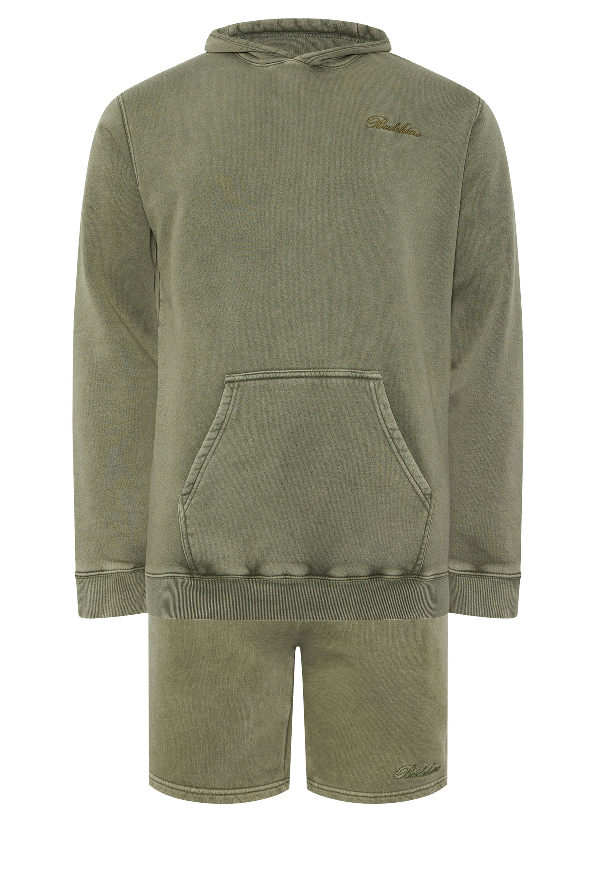 BadRhino Big & Tall Green Sun Bleached Hoodie & Short Set  1