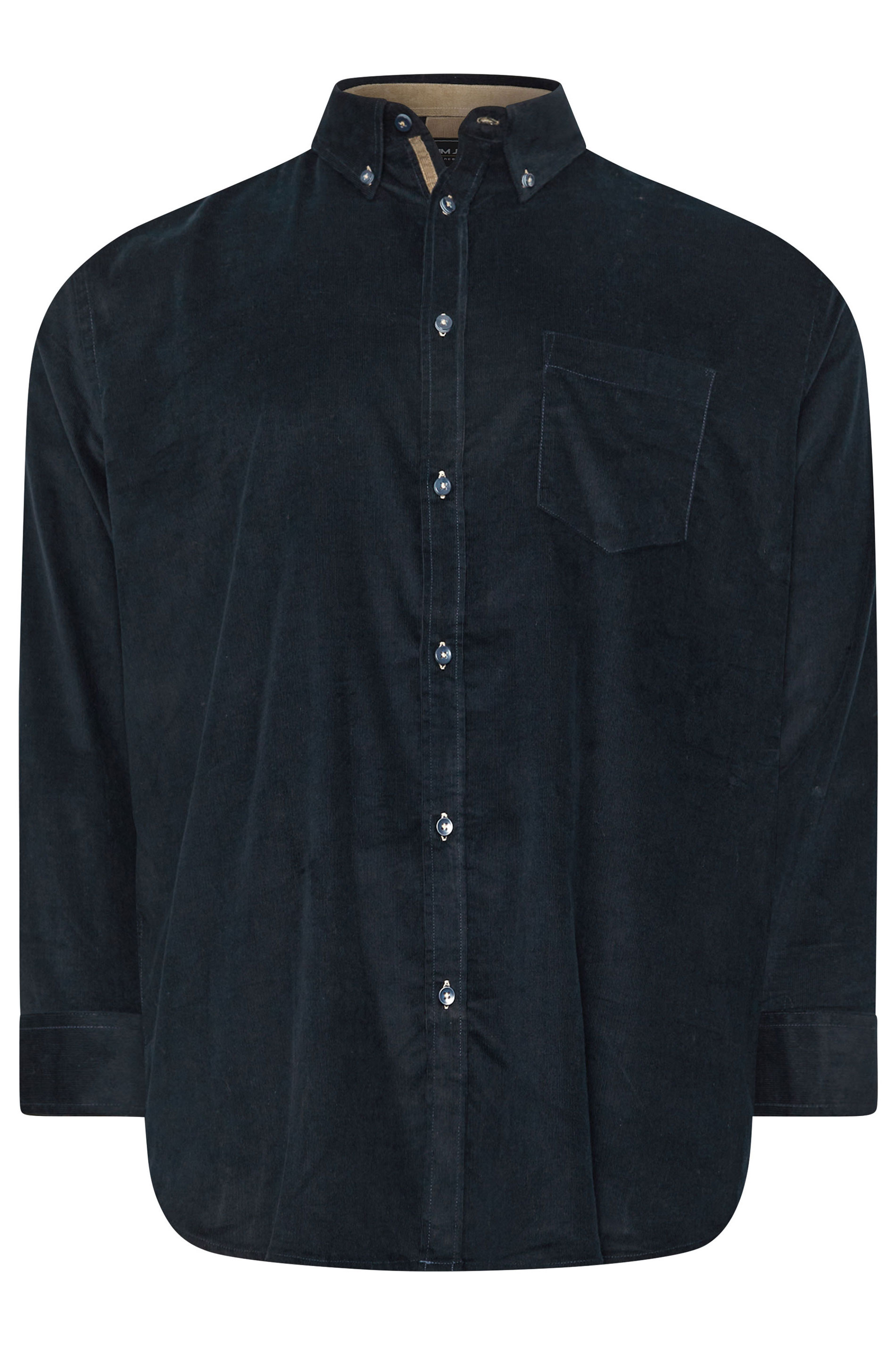 KAM Big & Tall Navy Blue Corduroy Shirt | BadRhino 3