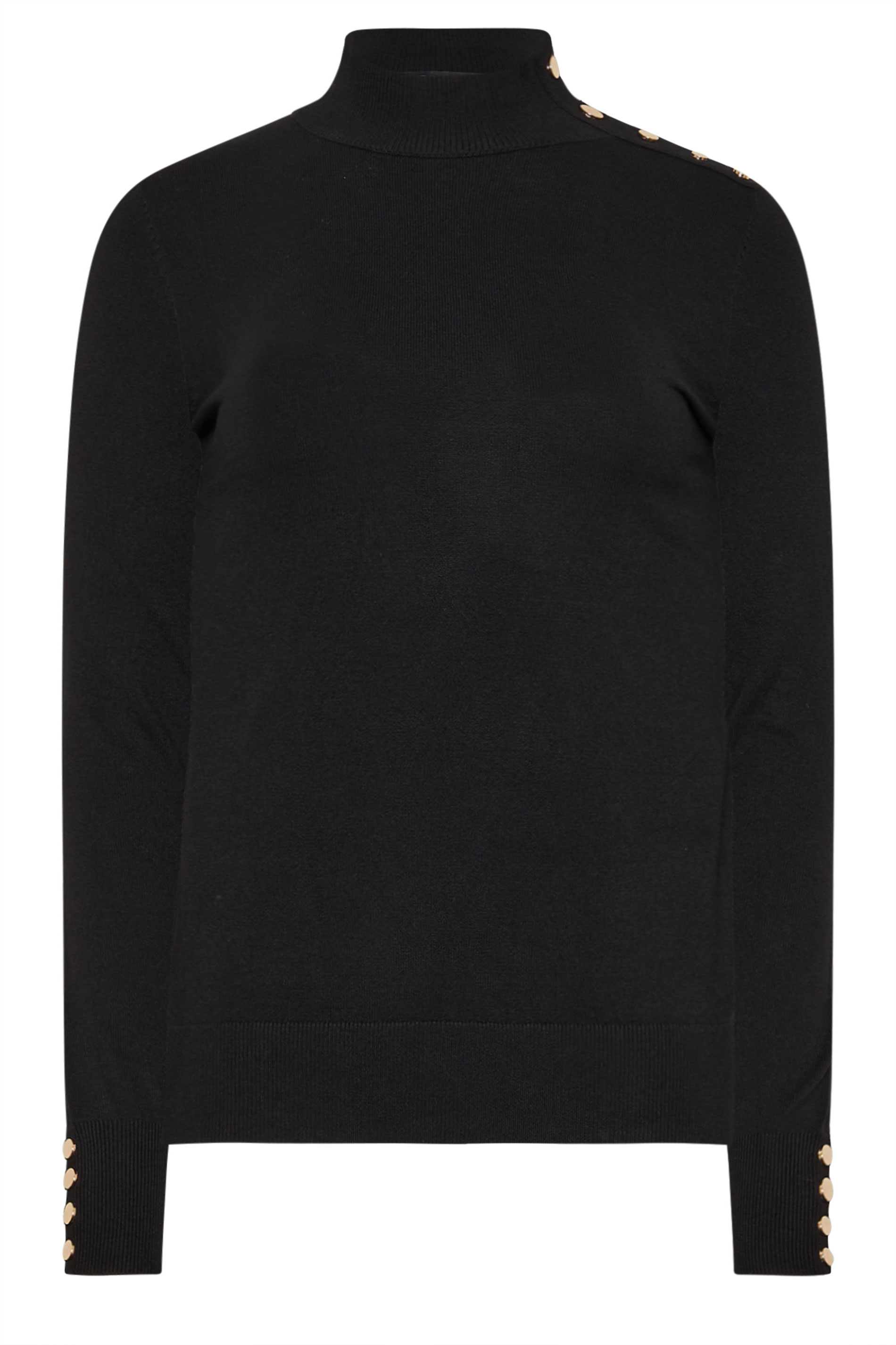 LTS PREMIUM Tall Black High Neck Jumper | Long Tall Sally 5