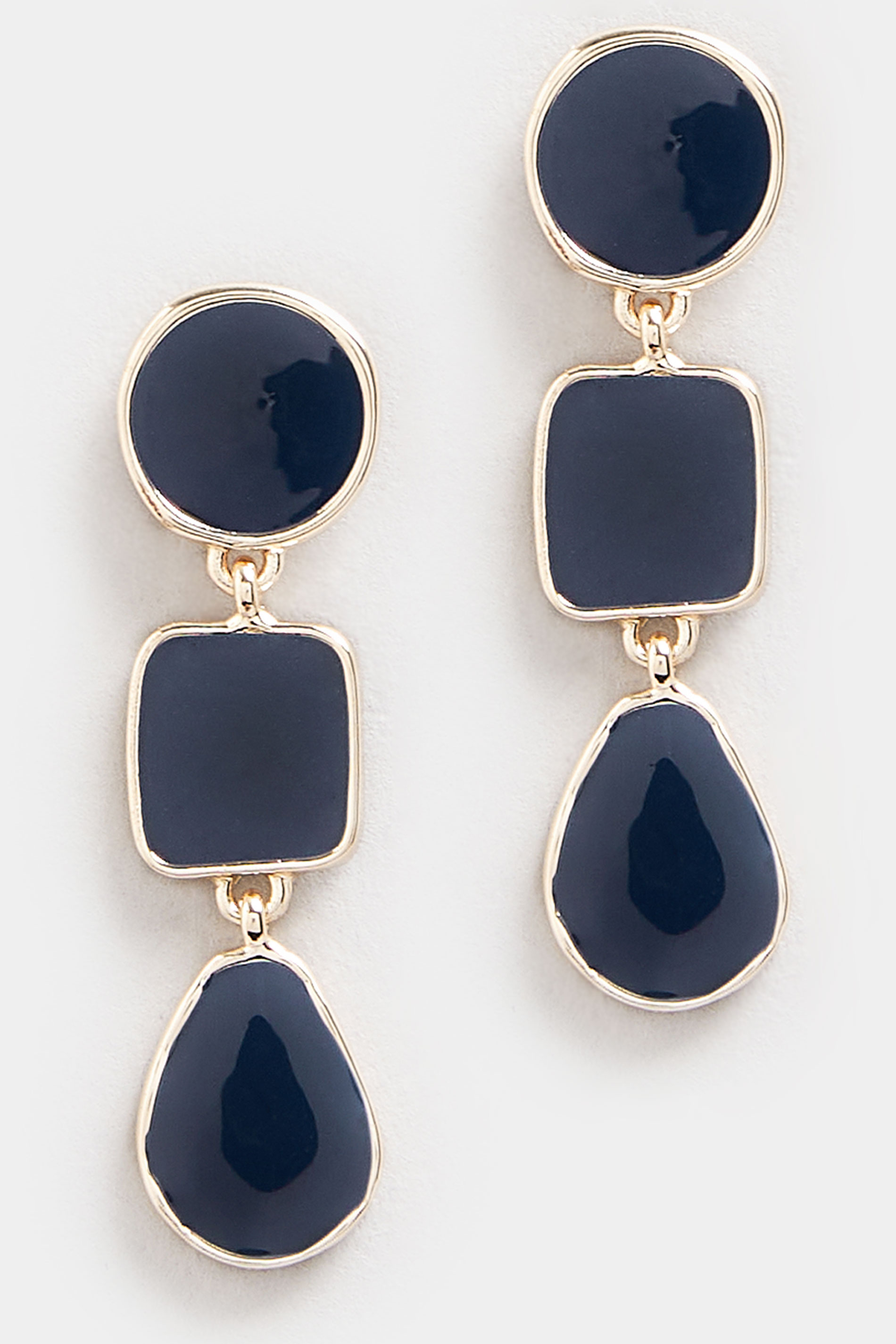 Gold Tone Sapphire Blue Drop Earrings | Yours Clothing 2