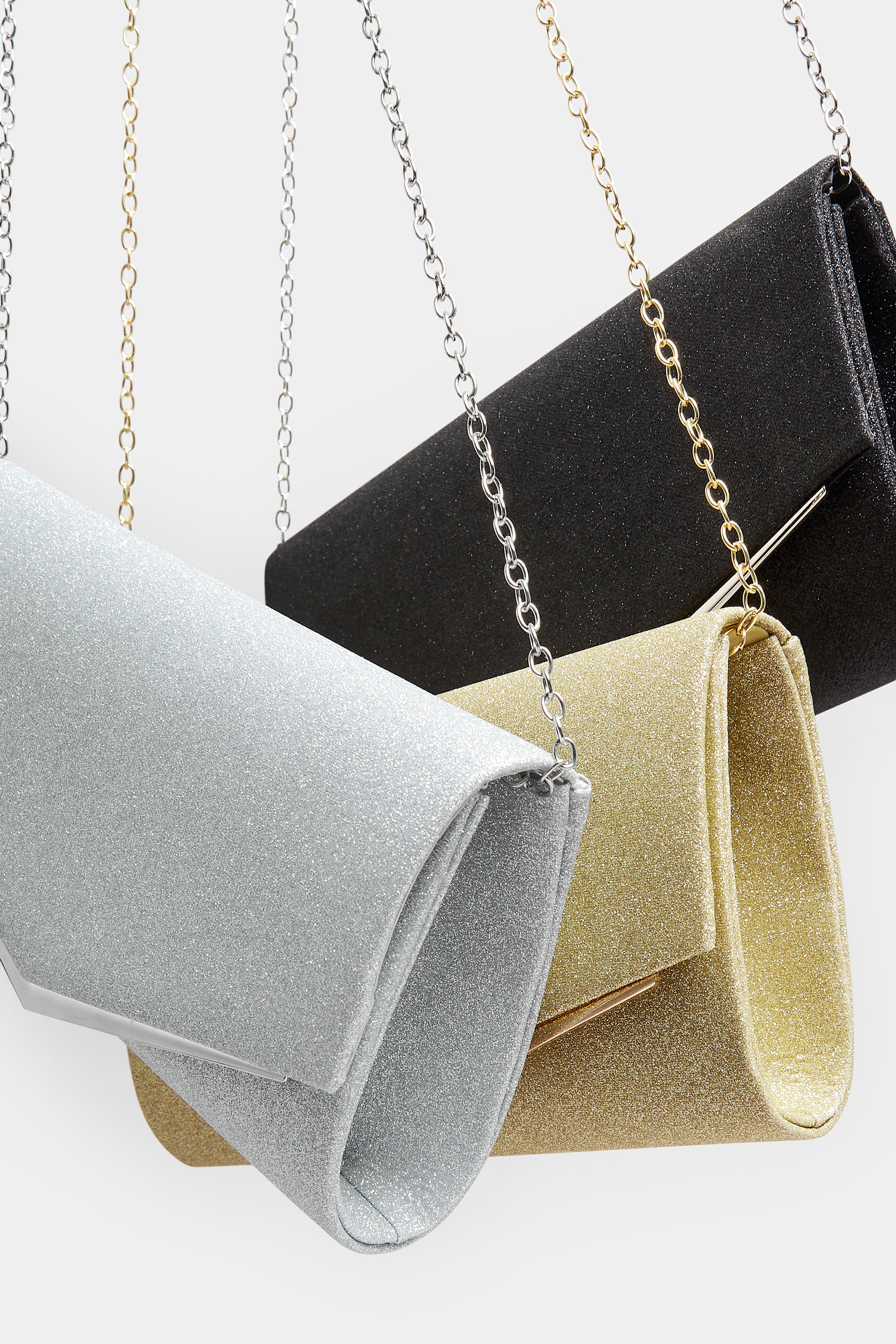 Silver Glitter Clutch Bag 8