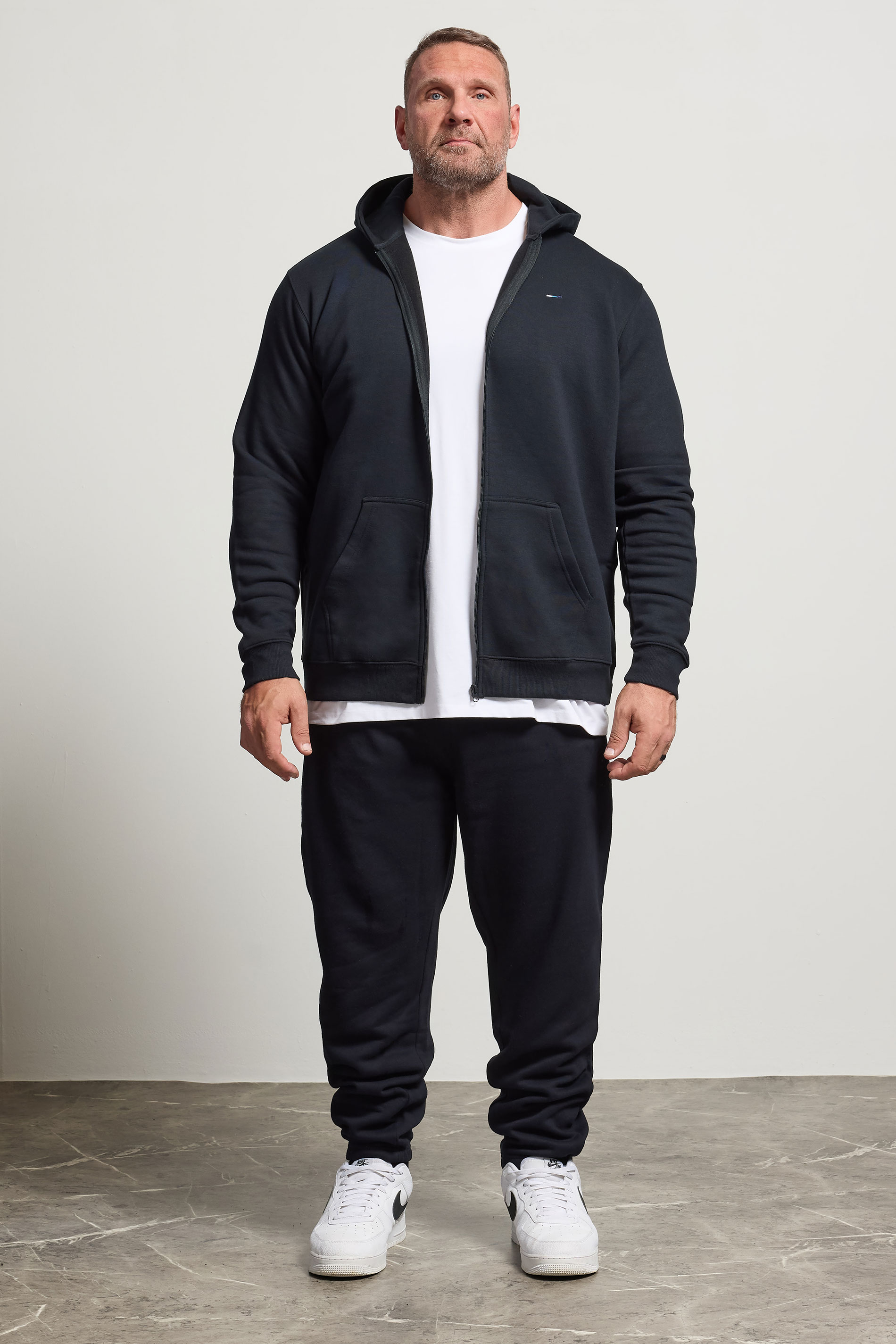 BadRhino Big & Tall Navy Blue Zip Through Hoodie | BadRhino 2