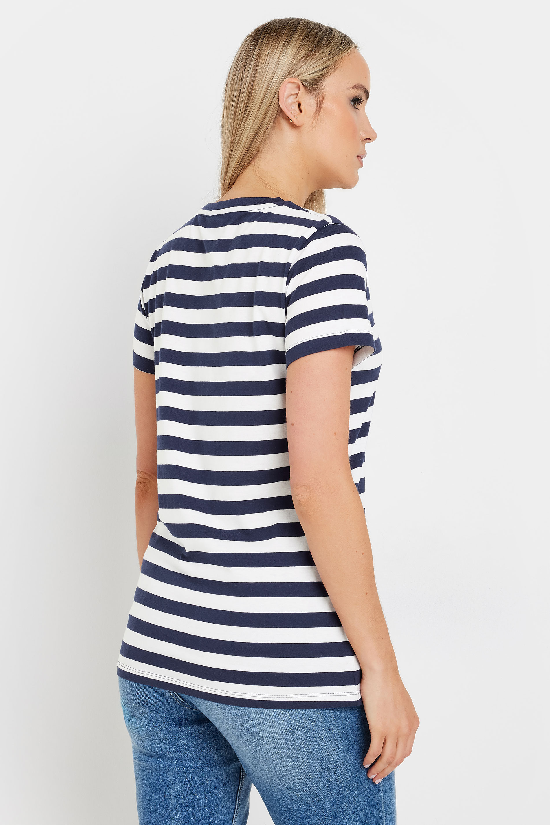 LTS Tall Navy Blue Striped T-shirt | Long Tall Sally 4
