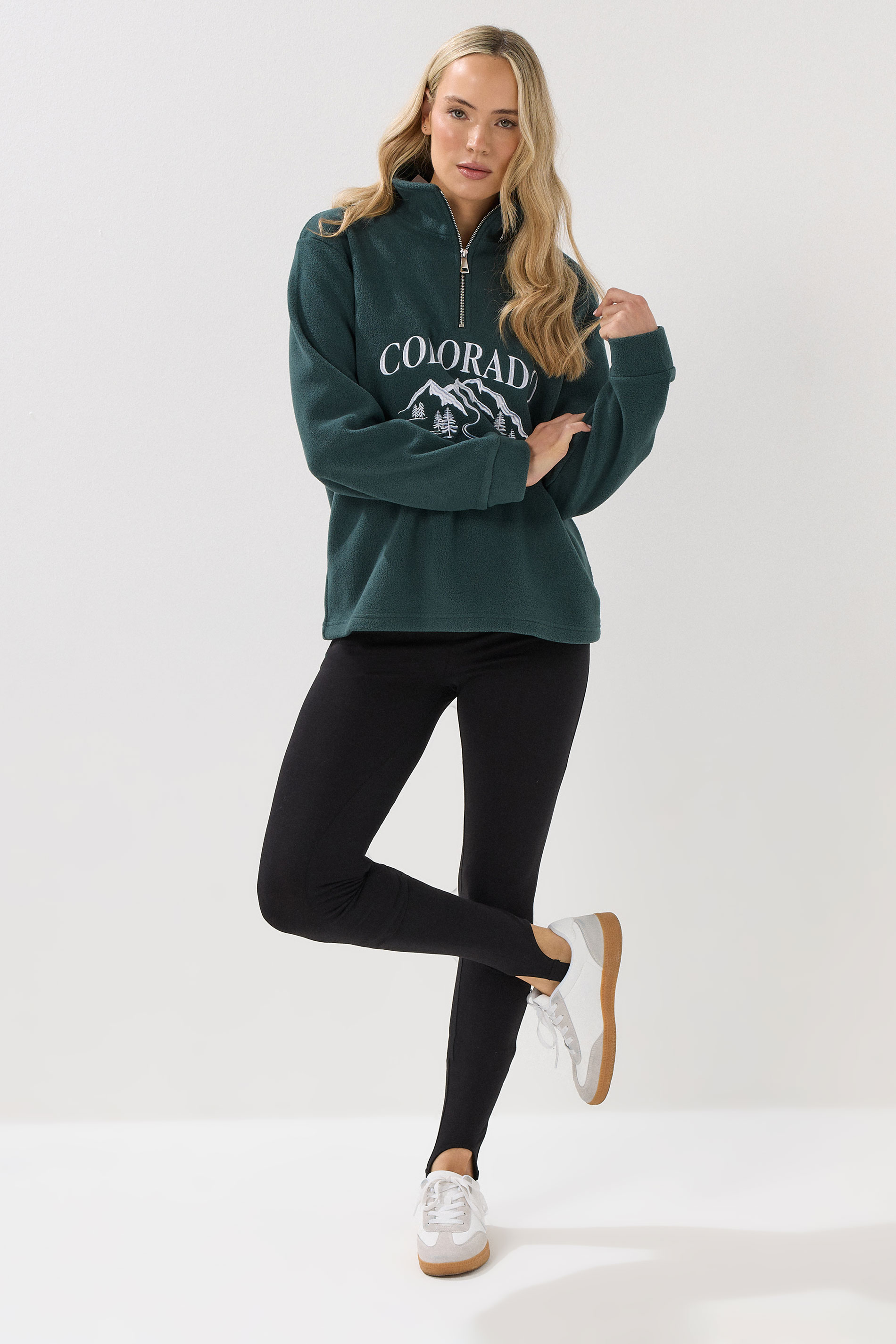 LTS Tall Black Cotton Stirrup Leggings | Long Tall Sally 3