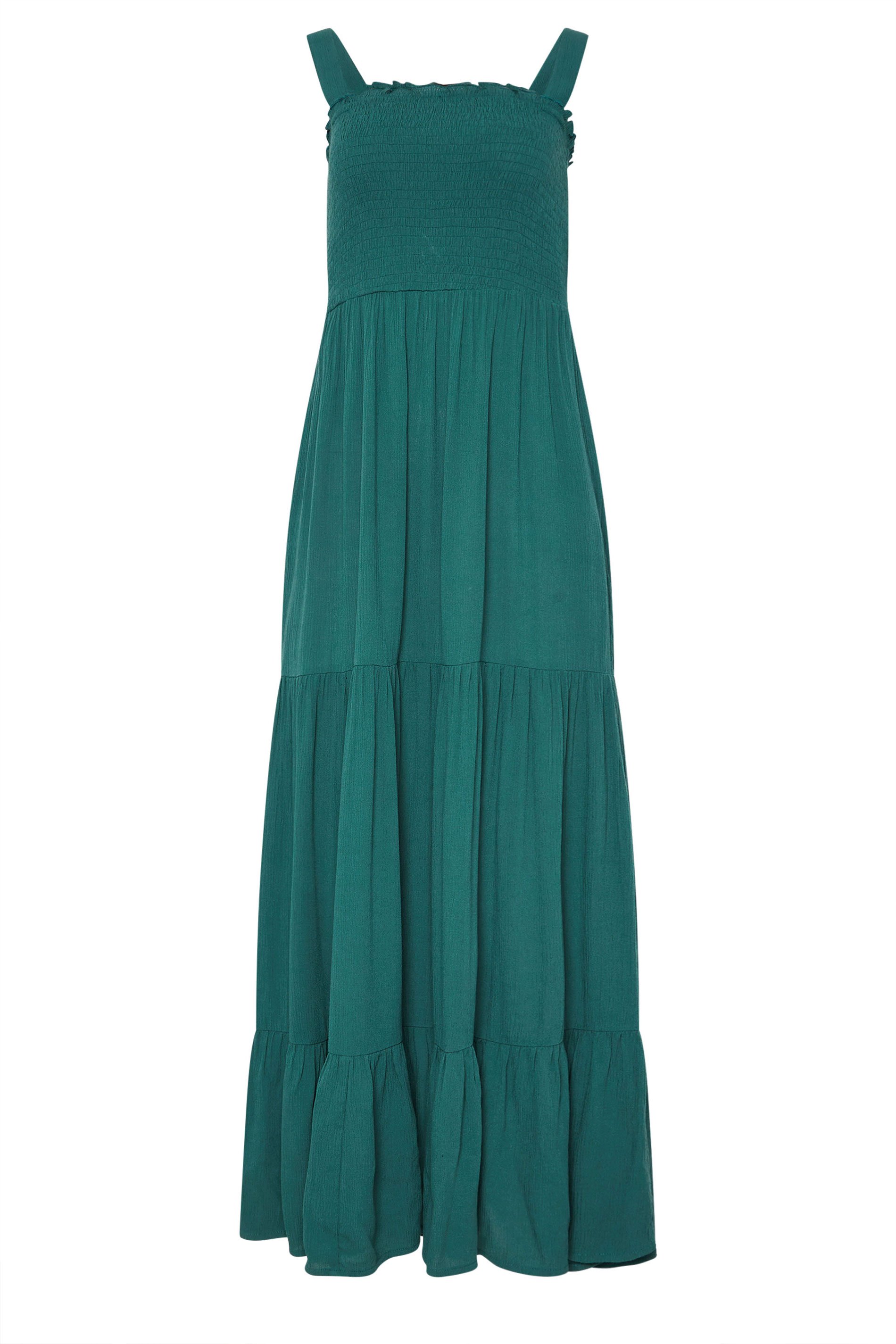 LTS Tall Teal Green Shirred Maxi Dress | Long Tall Sally 8