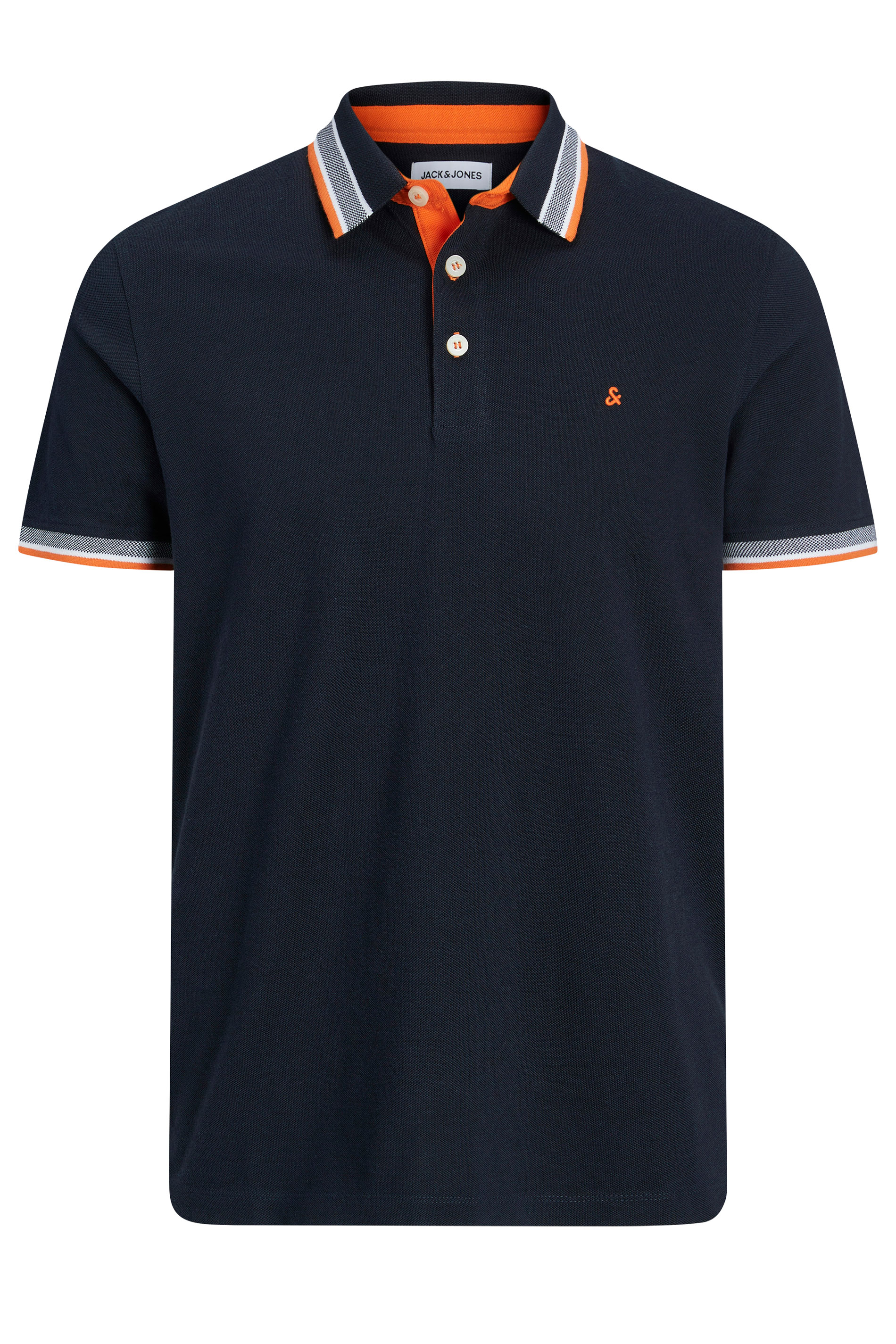JACK & JONES Big & Tall Dark Navy Blue Paulos Polo Shirt | BadRhino 2