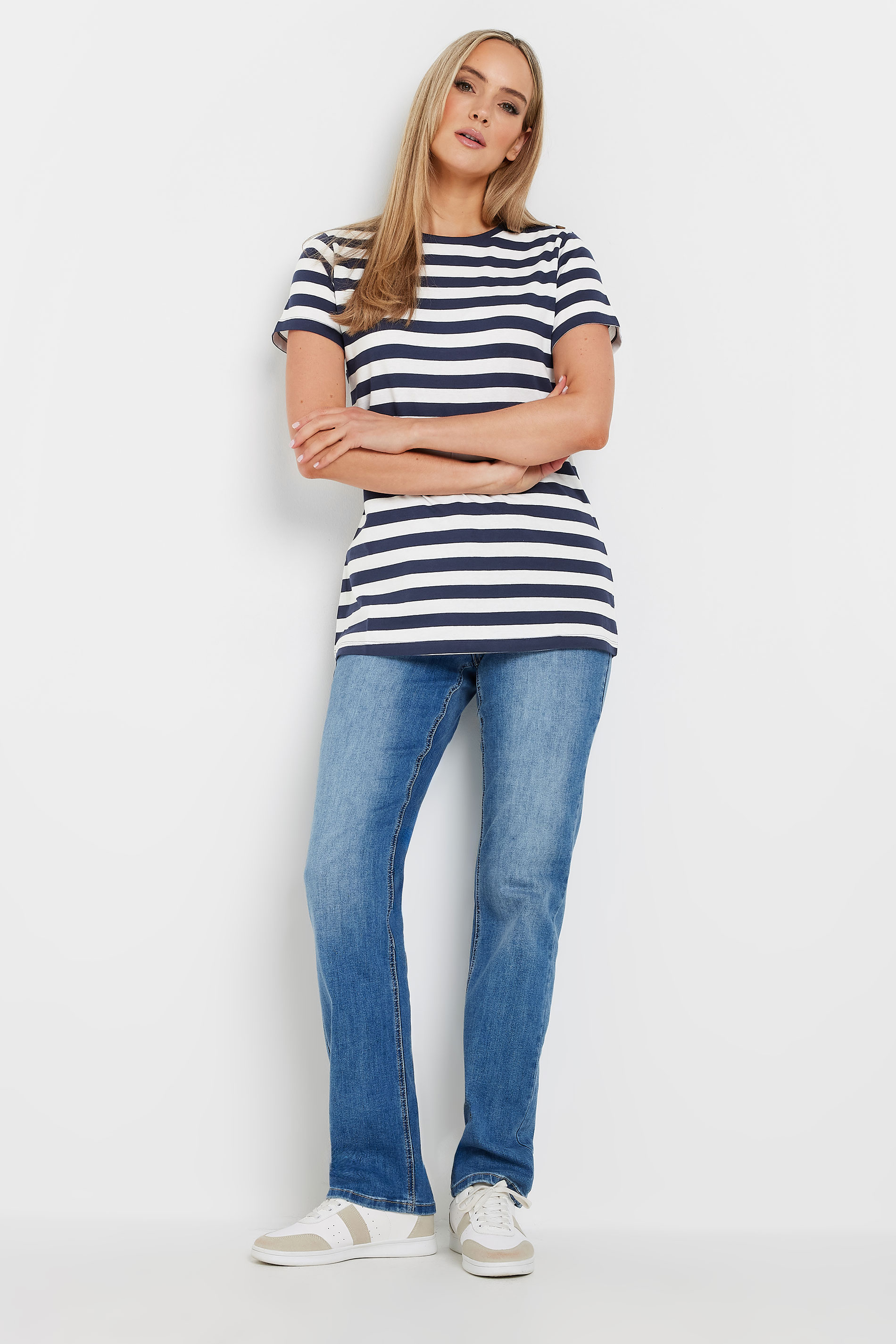 LTS Tall Navy Blue Striped T-shirt | Long Tall Sally 3