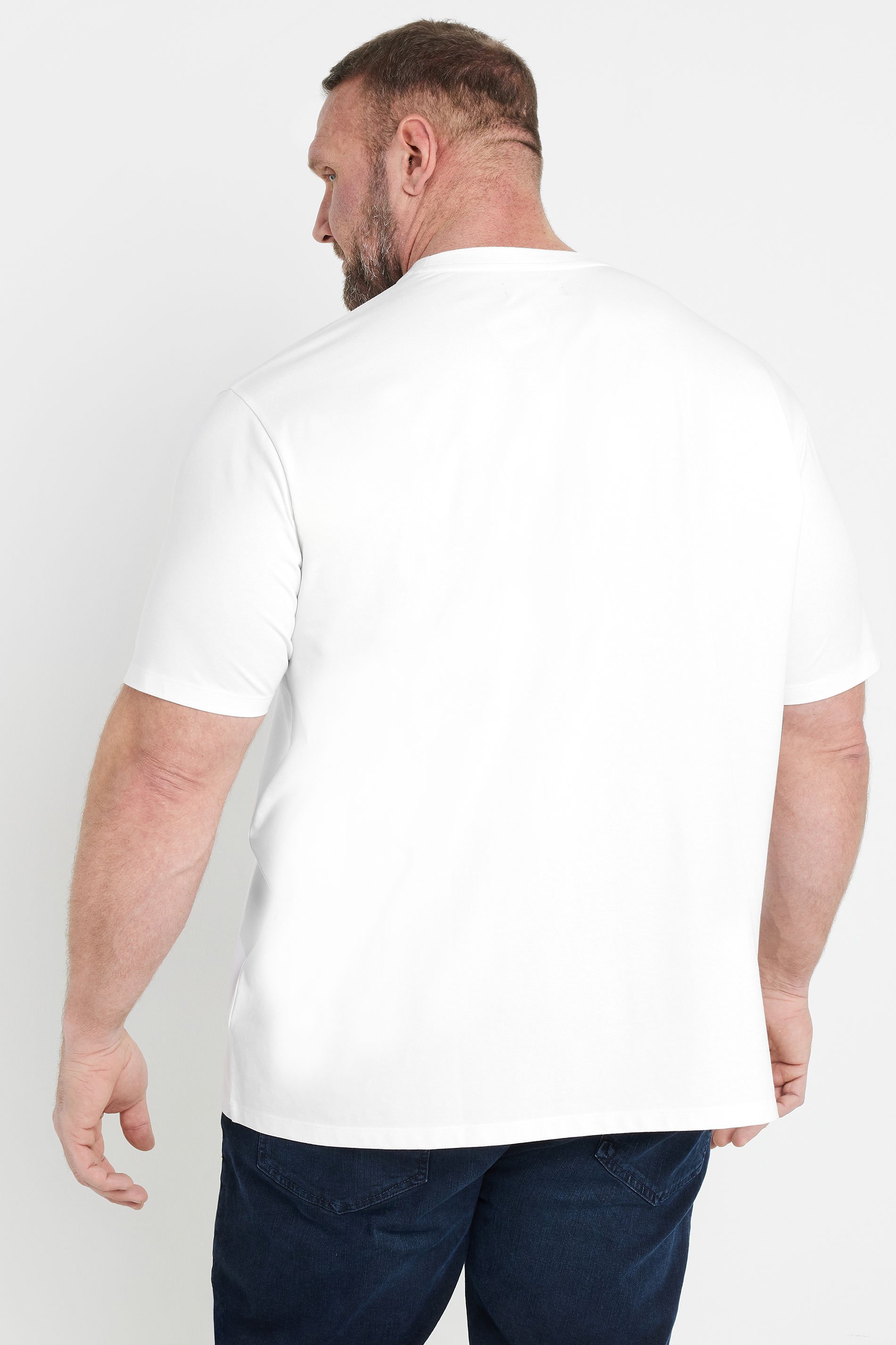 BadRhino Big & Tall White Soft Touch Relaxed Fit T-Shirt | BadRhino 4