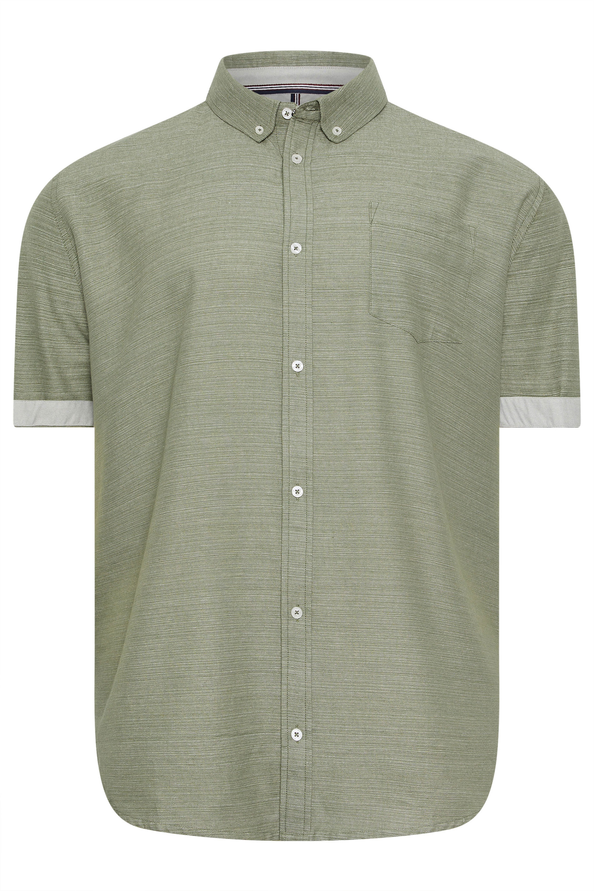 BadRhino Big & Tall Green Short Sleeve Slub Shirt | BadRhino 2