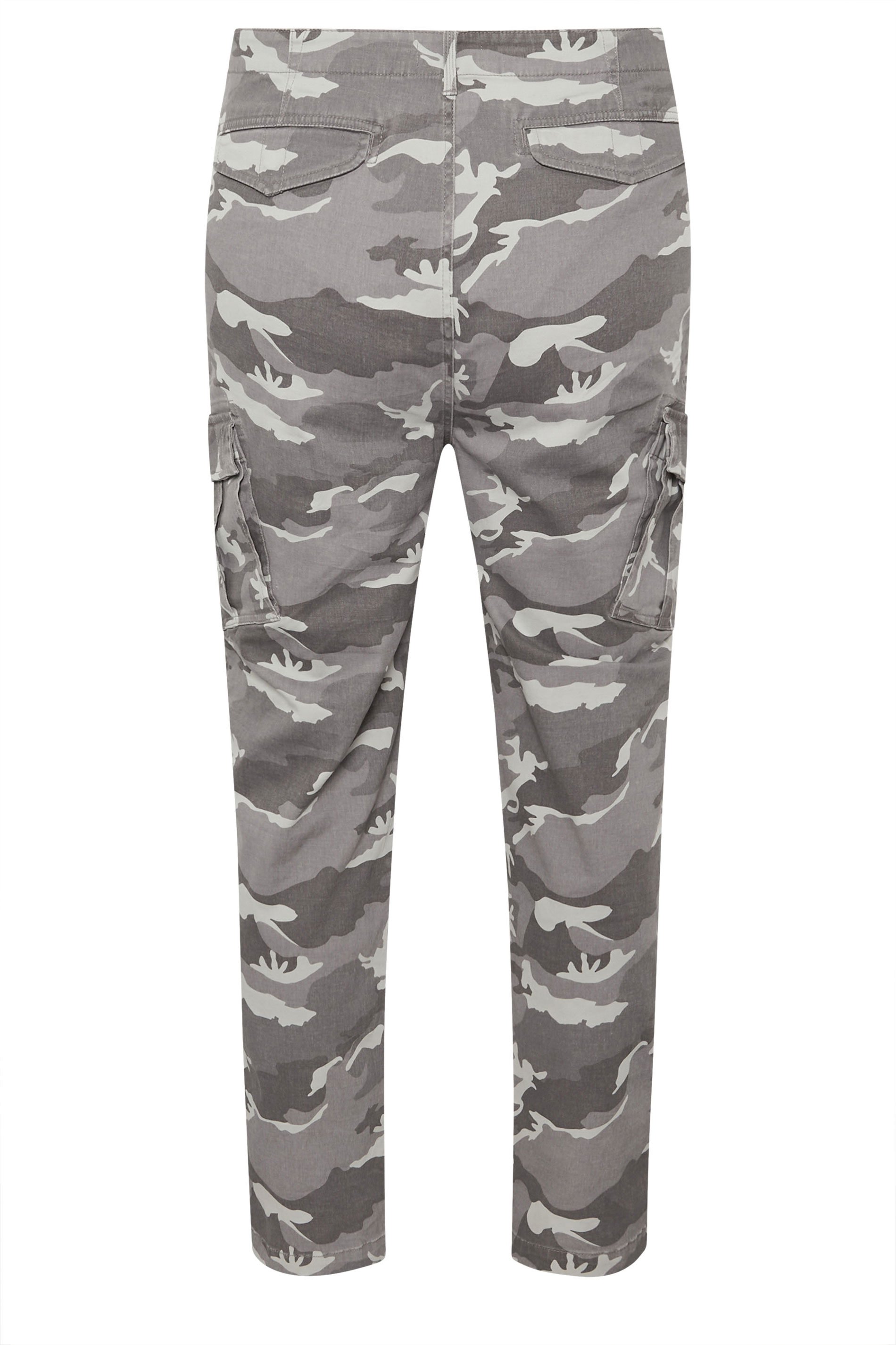 BadRhino Big & Tall Grey Camo Print Cargo Trousers | BadRhino 8