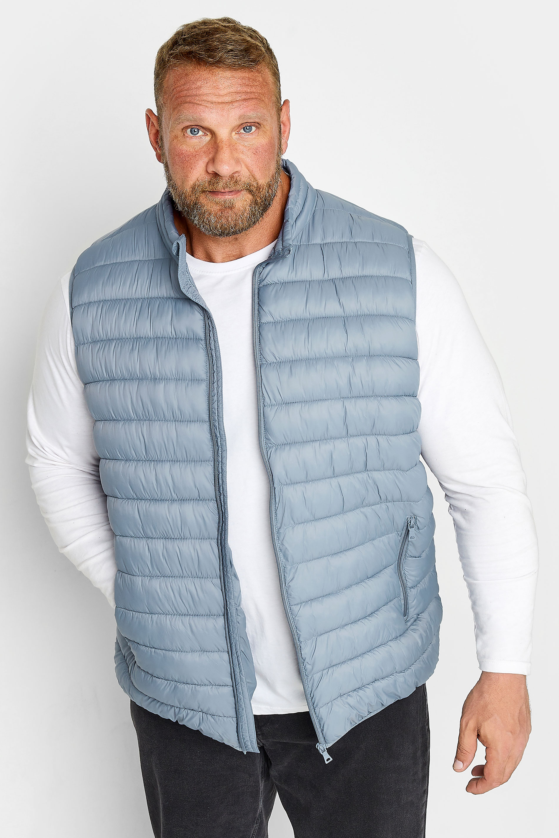 BadRhino Big & Tall Light Blue Puffer Gilet | BadRhino 1
