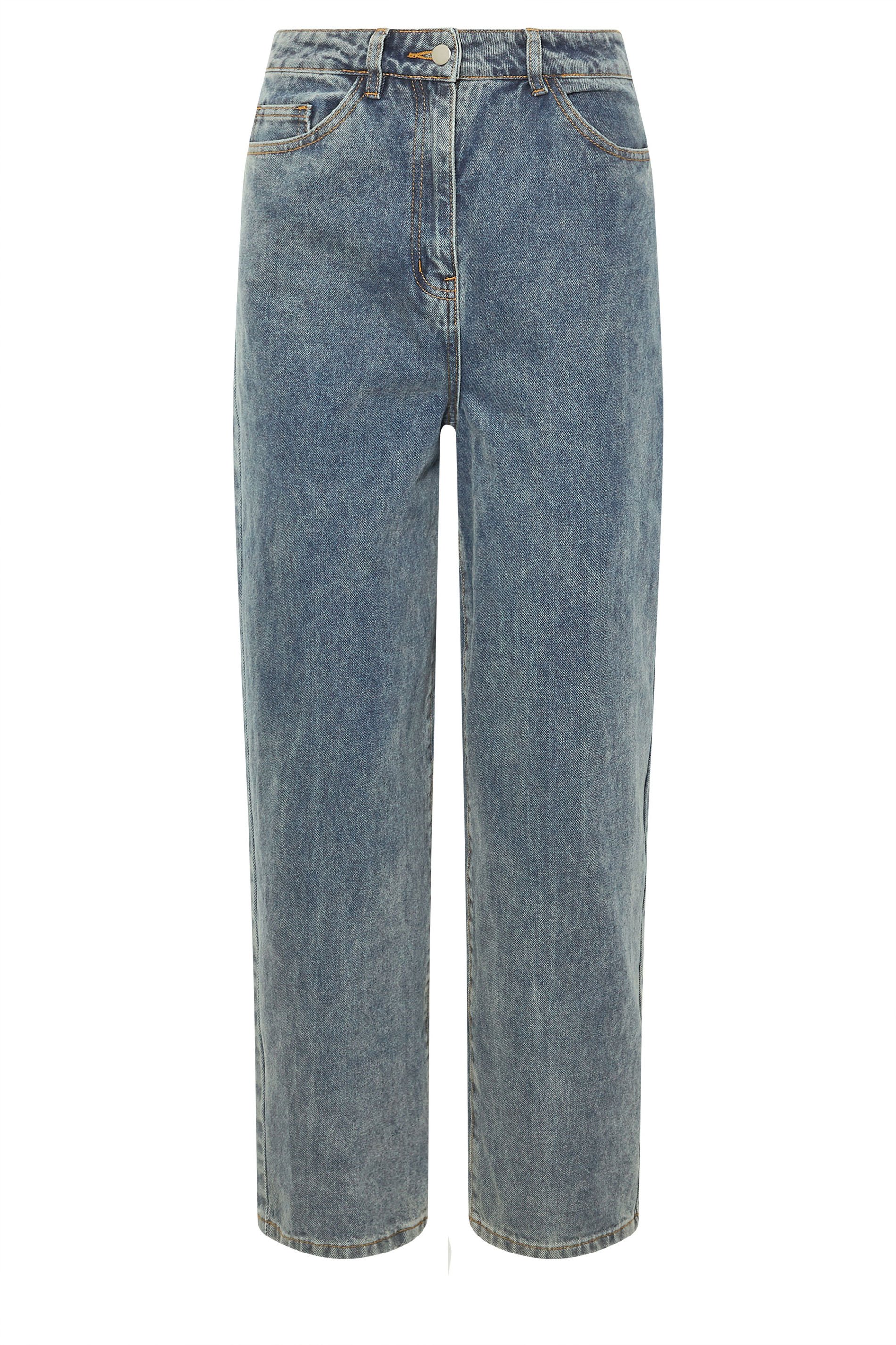 LTS Tall Blue Mid Wash Barrel Leg Jeans | Long Tall Sally 7