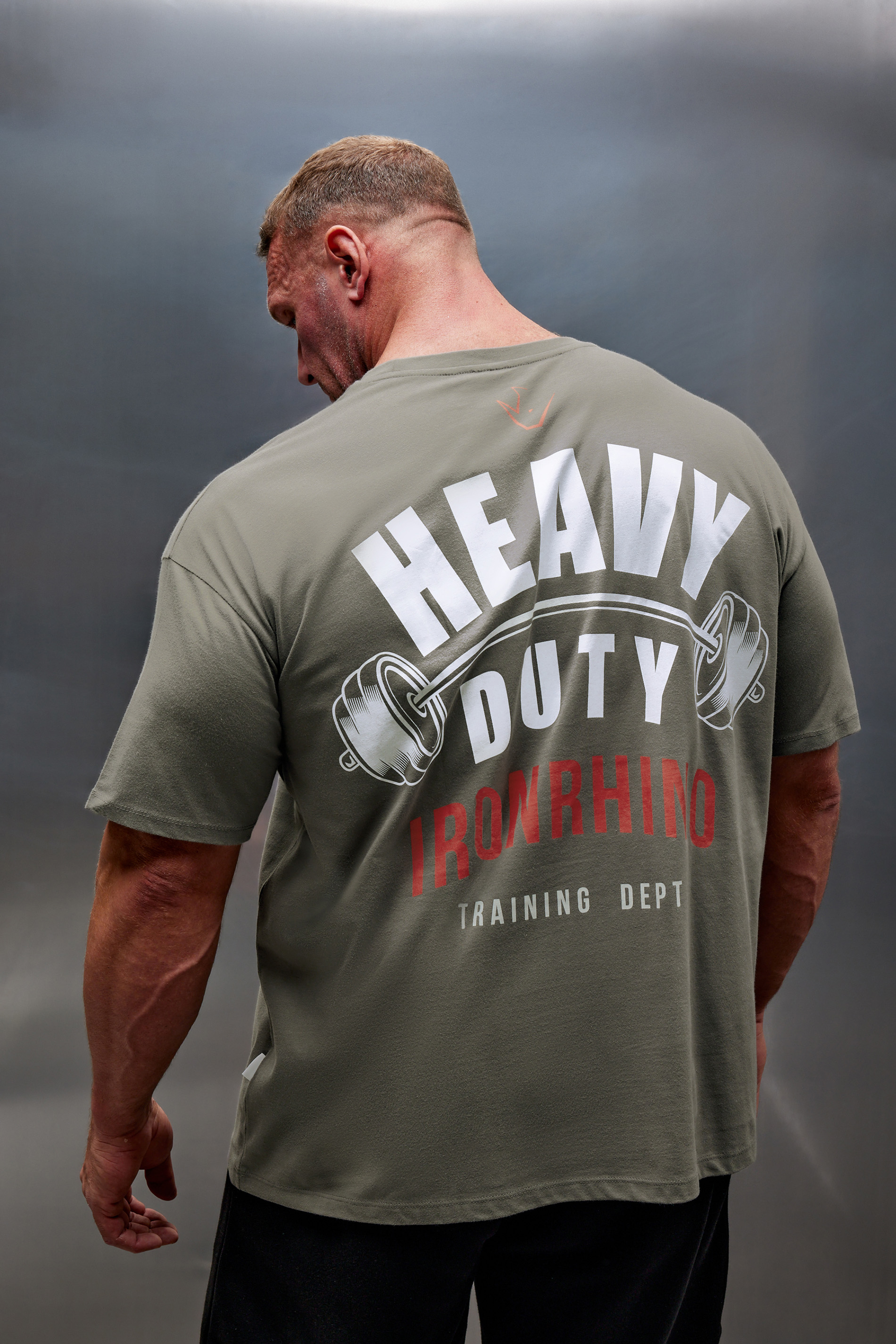 IronRhino Big & Tall Grey 'Heavy Duty' T-Shirt | BadRhino 1