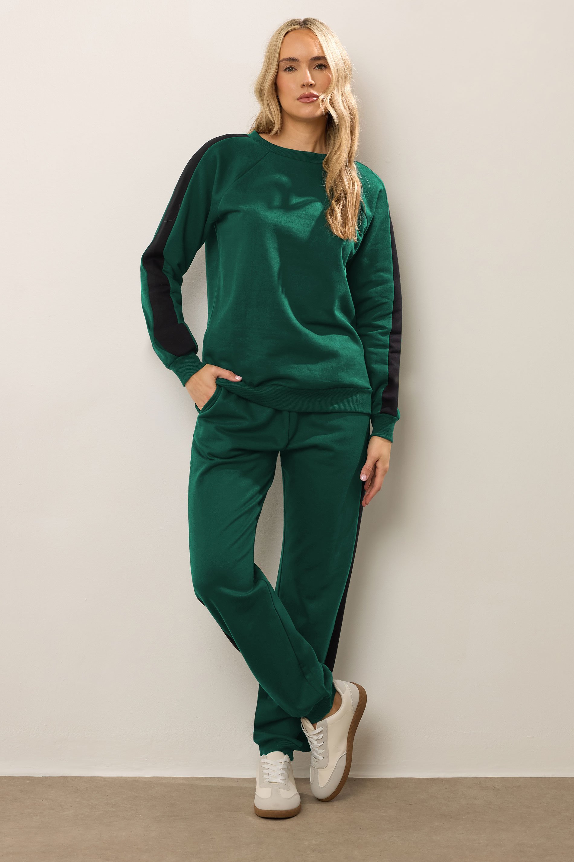 LTS Tall Green Colour Block Sweatshirt | Long Tall Sally 3