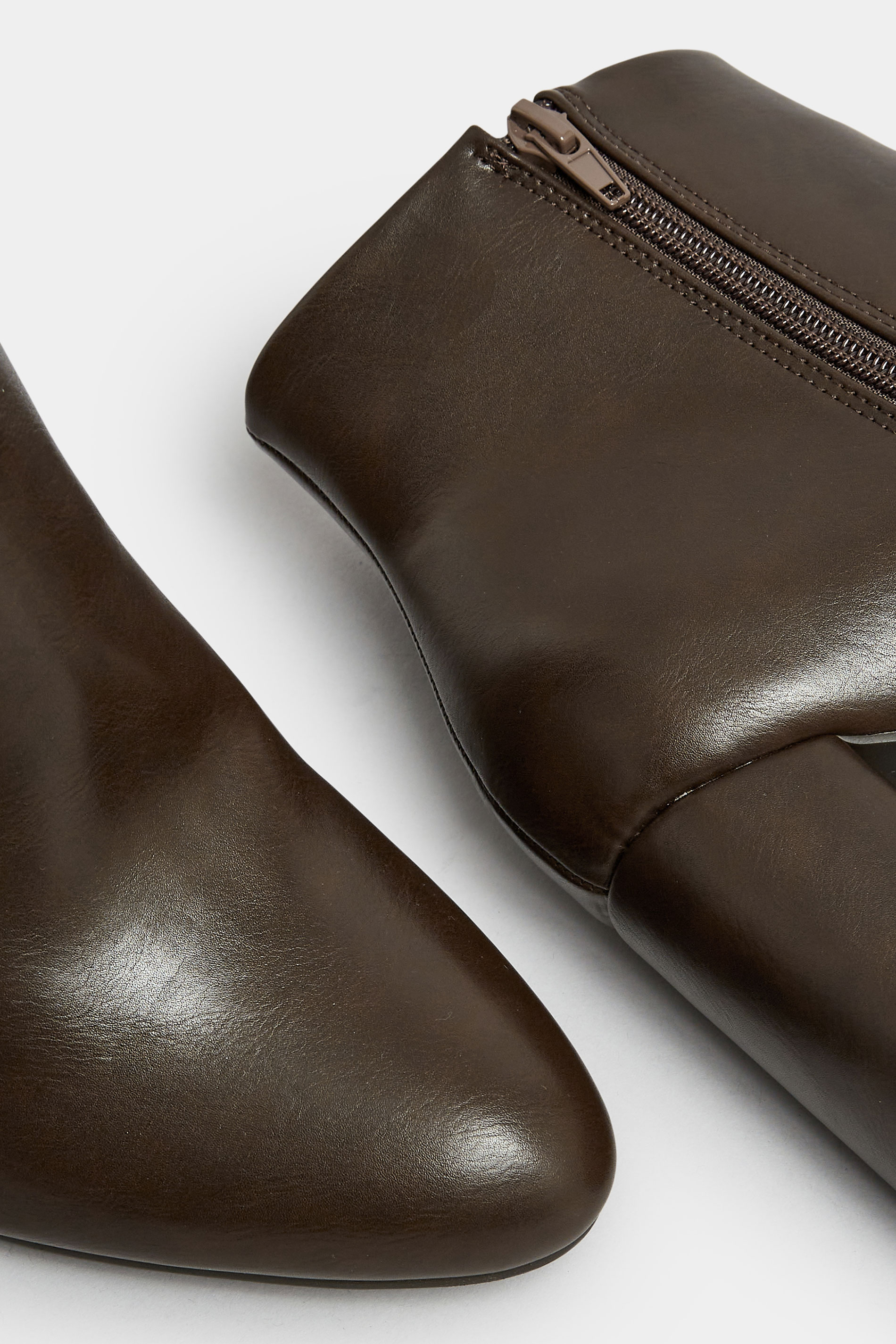 LIMITED COLLECTION Brown Heeled Ankle Boots In Extra Wide EEE Fit | Yours Clothing  5