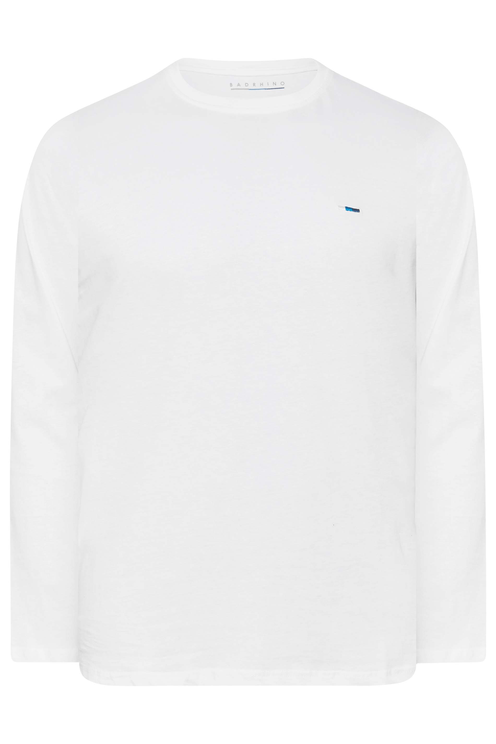 BadRhino White Plain Long Sleeve T-Shirt | BadRhino 6