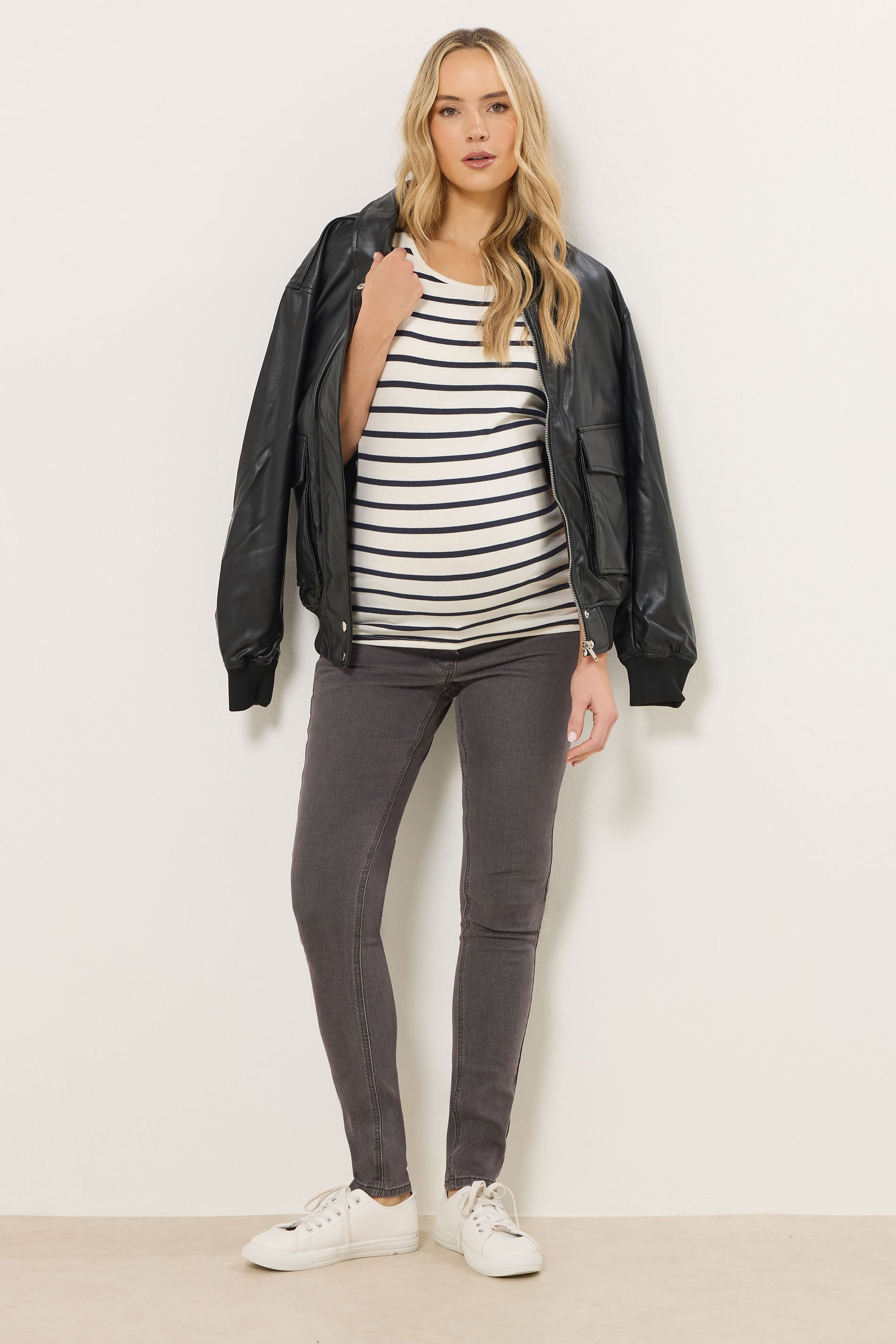 LTS Tall Maternity Grey Skinny AVA Jeans | Long Tall Sally 1