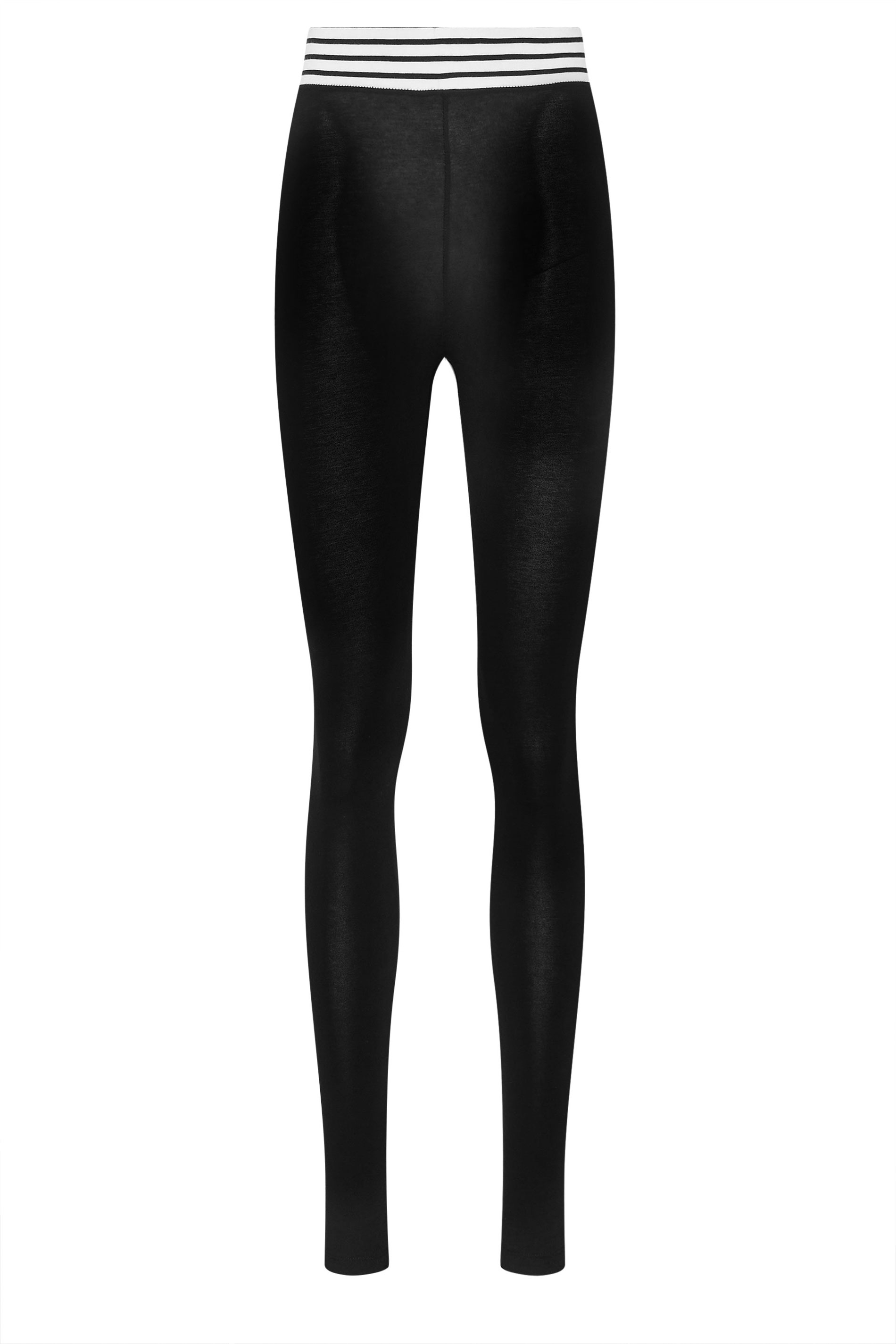 LTS Tall Black Cotton Stripe Waistband Leggings | Long Tall Sally 5