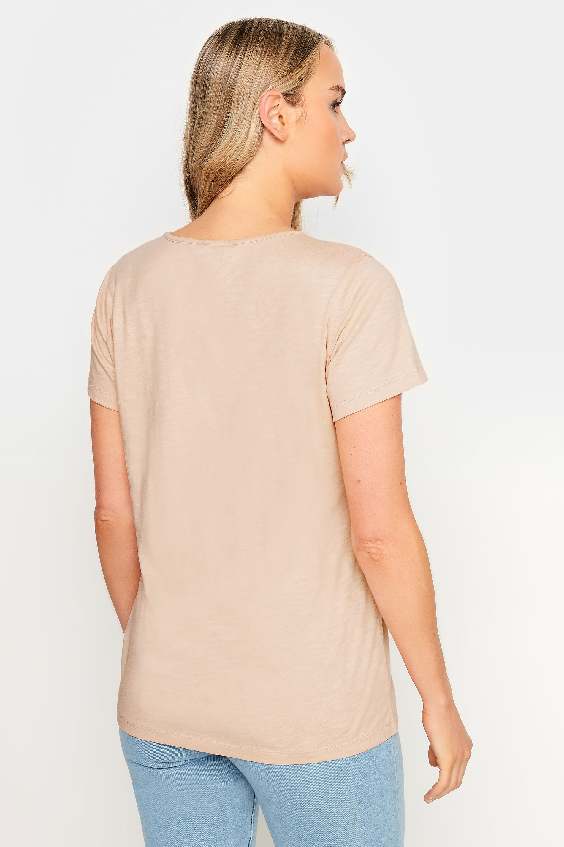 LTS Tall 3 PACK Pink & Khaki Green Scoop Neck T-Shirts 6