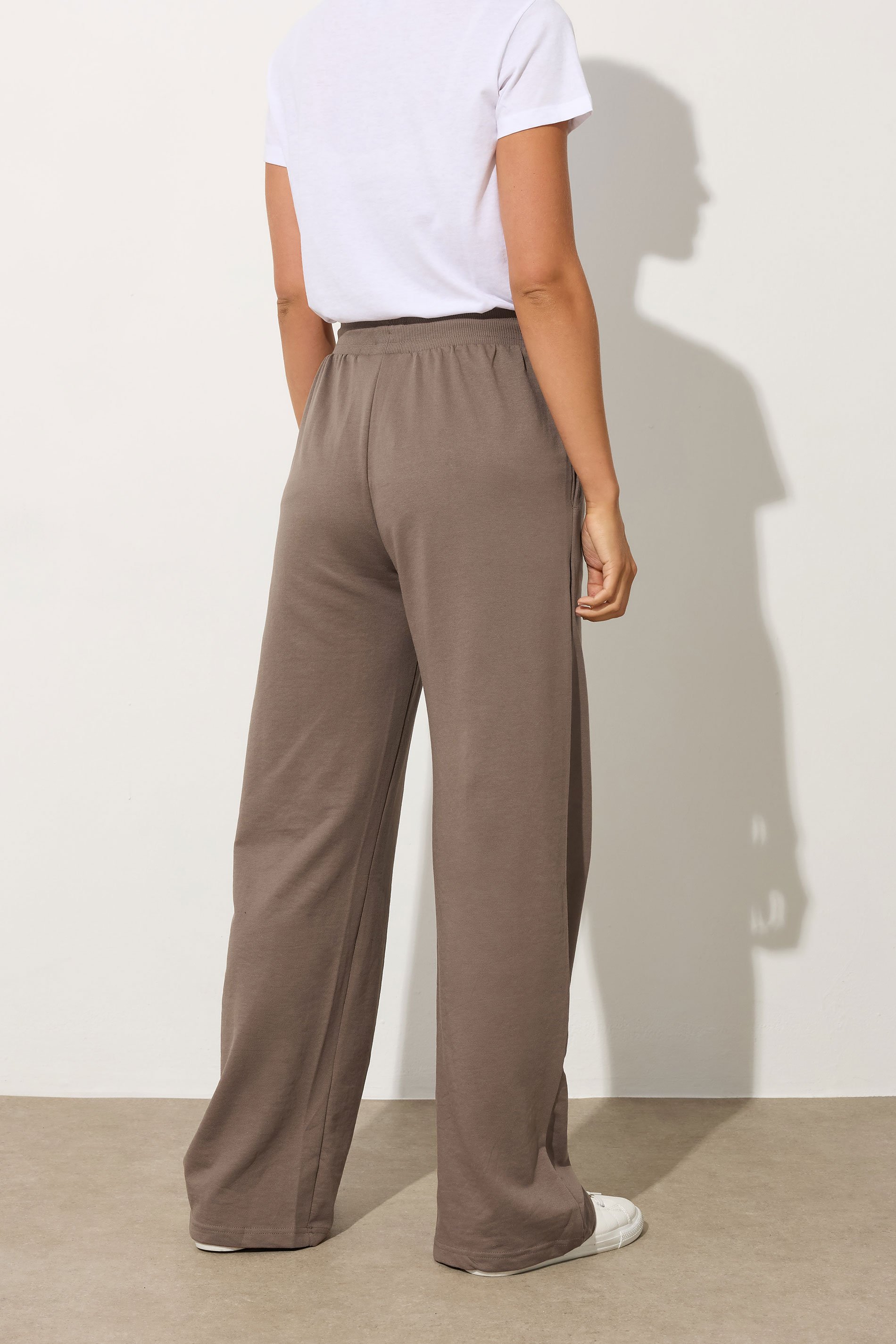 LTS Tall Beige Brown Wide Leg Joggers | Long Tall Sally 3