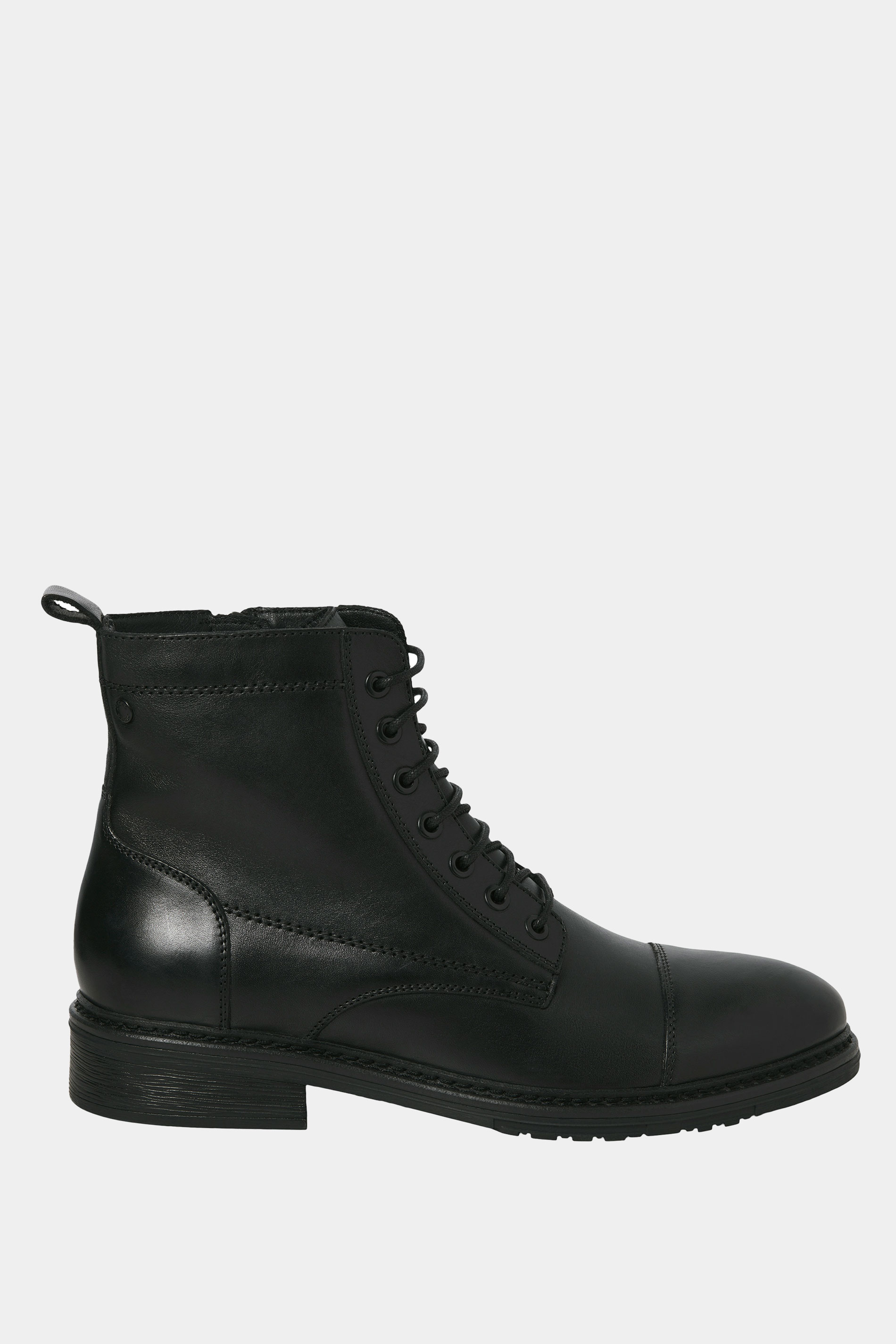 JACK & JONES Big & Tall Black Leather Wentworth Boots | BadRhino 2