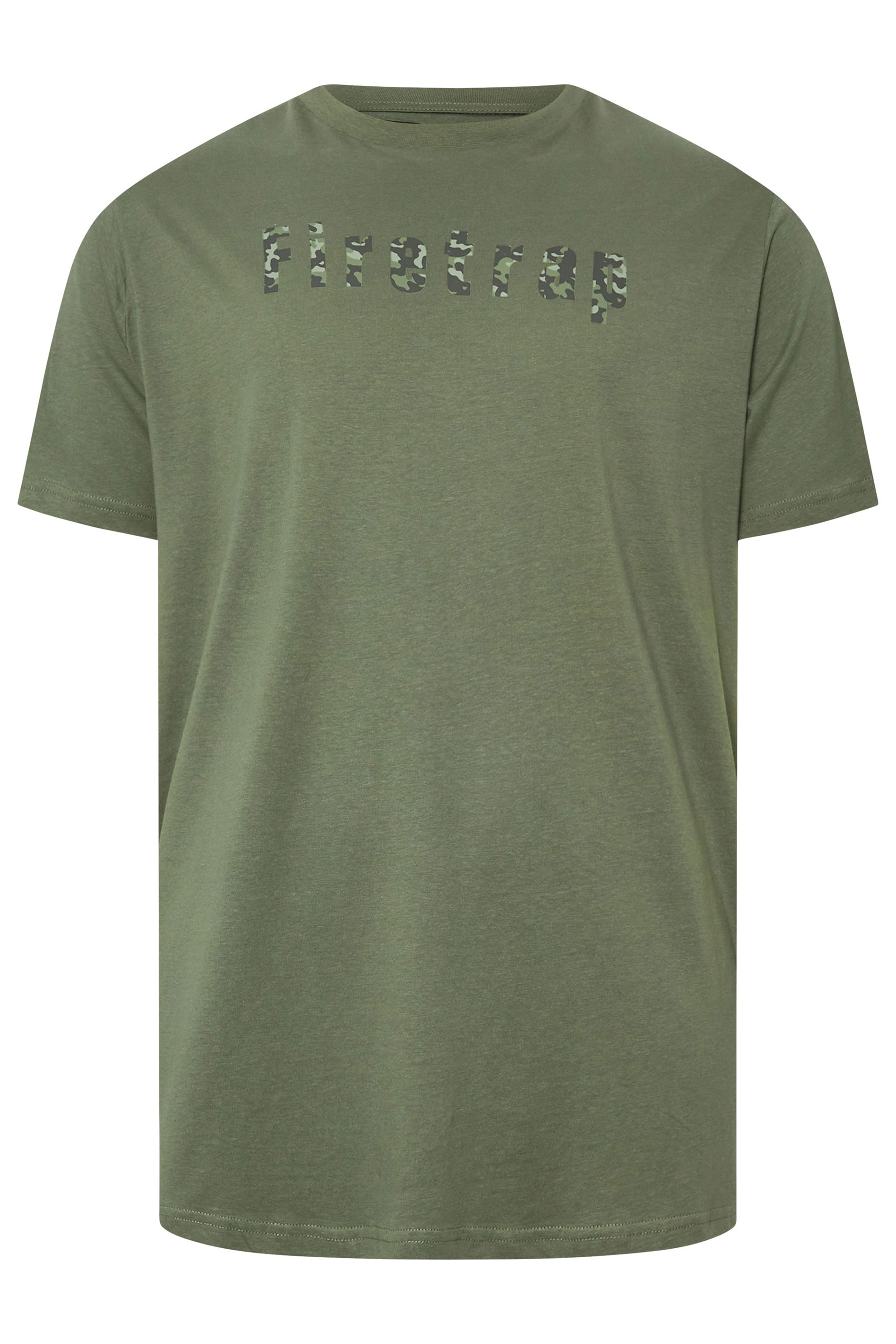 FIRETRAP Big & Tall Khaki Green Estate T-Shirt | BadRhino 3