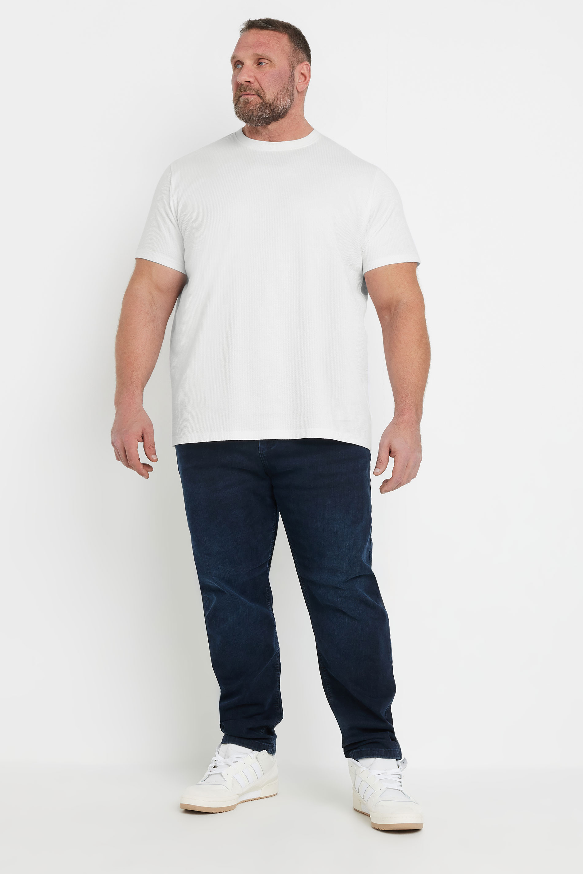 BadRhino Big & Tall White Seersucker Textured T-Shirt | BadRhino 5