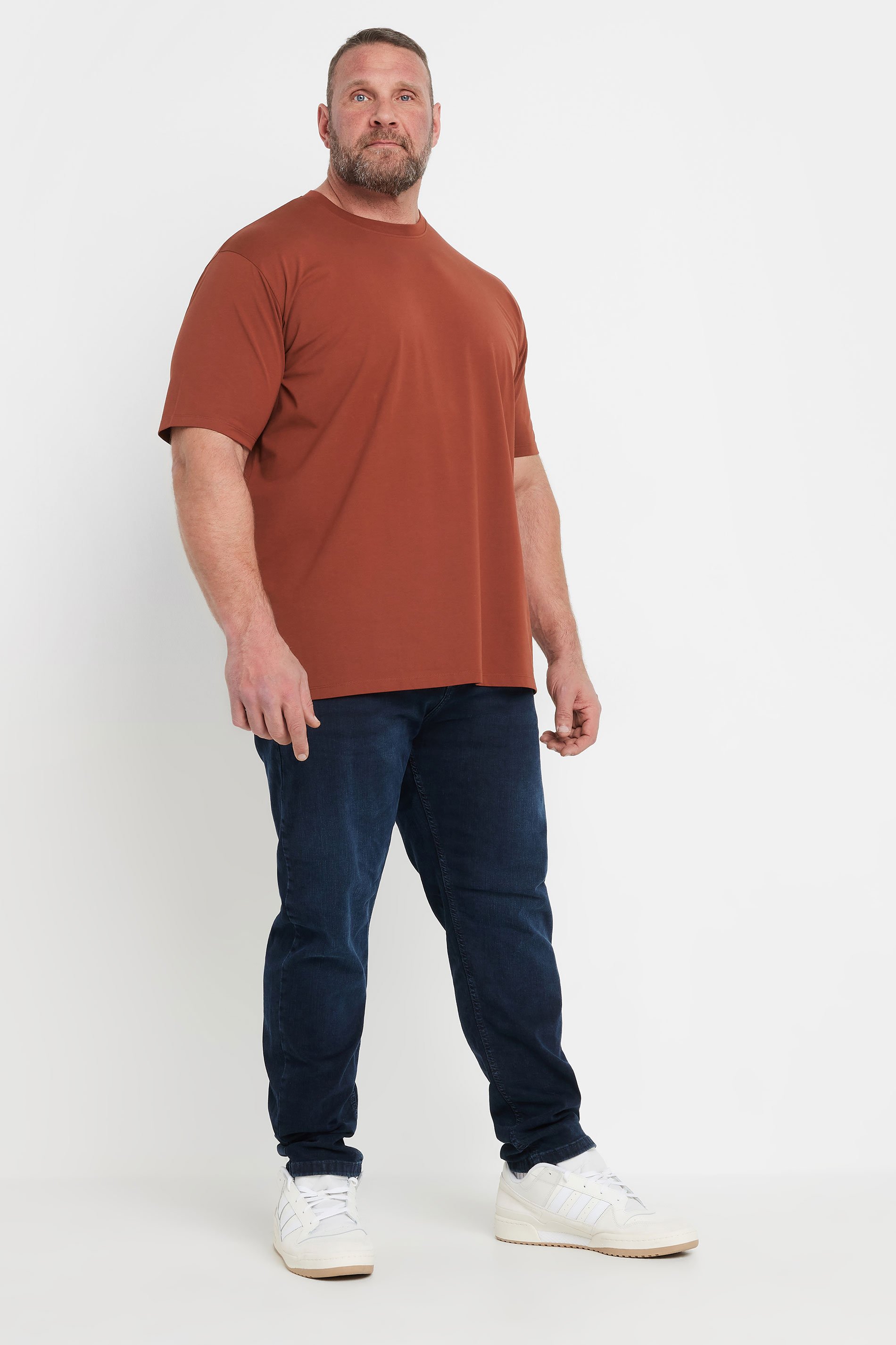 BadRhino Big & Tall Rust Orange Soft Touch Relaxed Fit T-Shirt 5