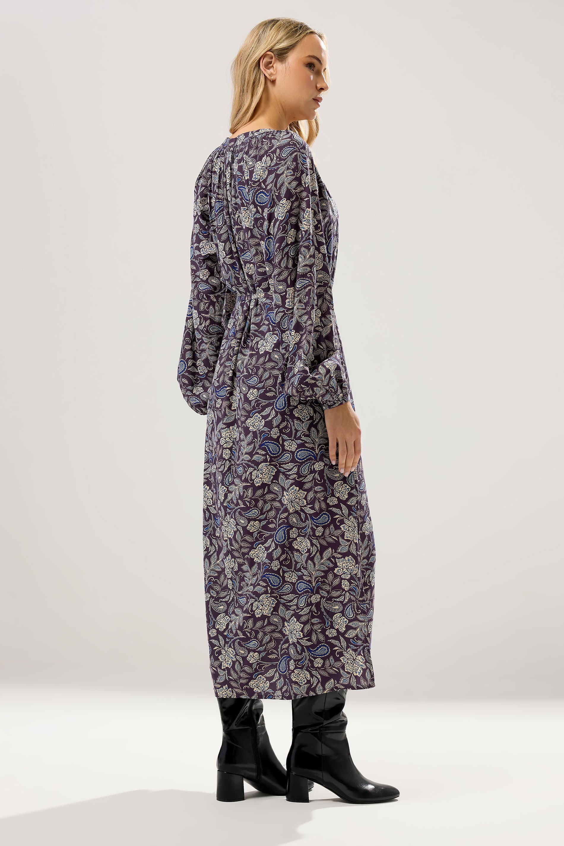 LTS Tall Purple Floral Midaxi Dress | Long Tall Sally 3