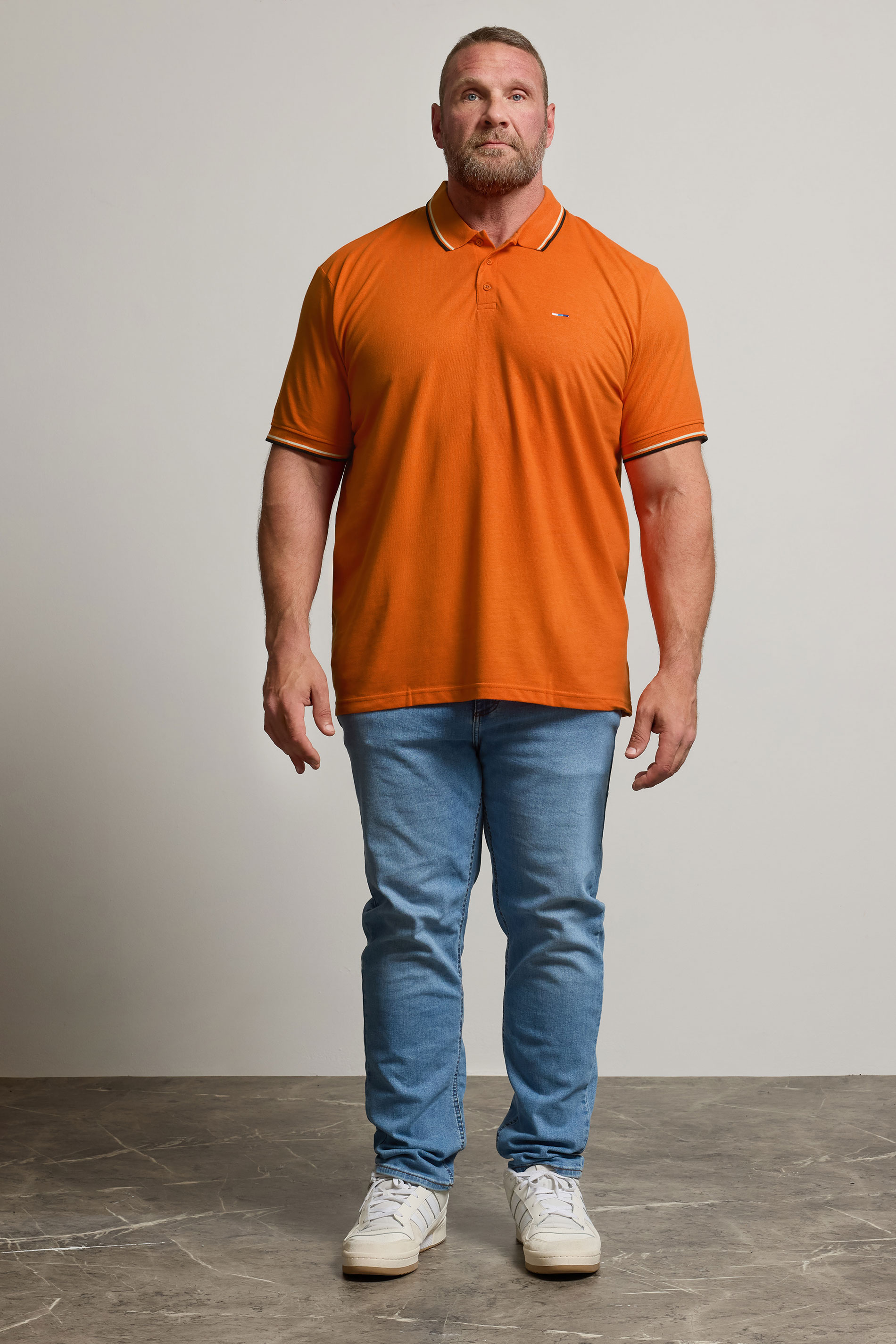 BadRhino Big & Tall Orange Tipped Polo Shirt | BadRhino 3